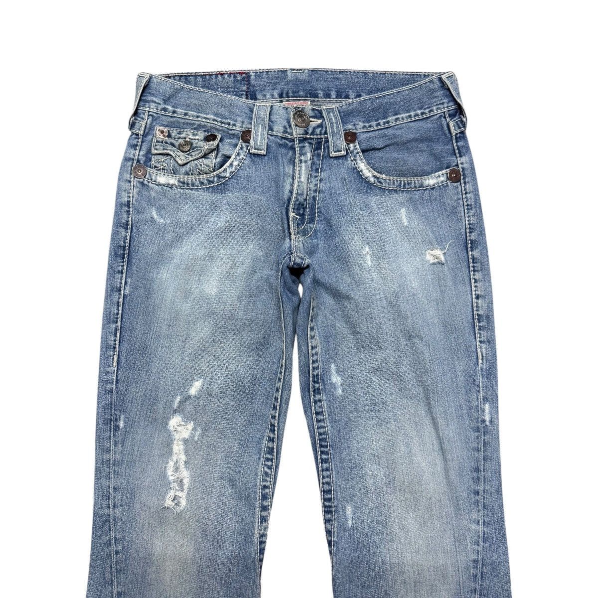 True Religion True Religion Joey Big T Distressed Denim Flare Jeans Size US 31 - 3 Thumbnail