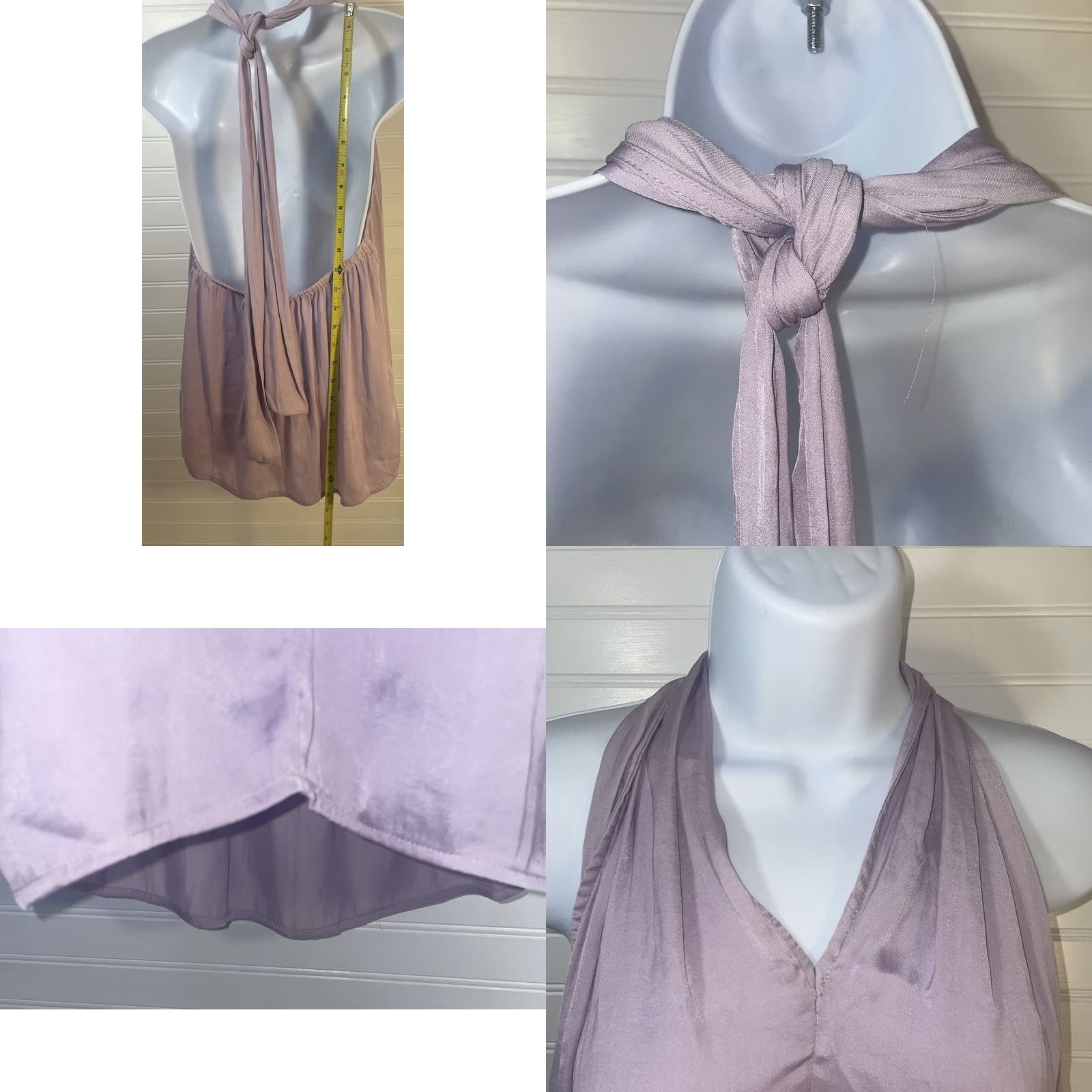 Banana Republic Banana Republic Sleeveless Tie Neck Blouse Women Small Lavender NWT New Size S / US 4 / IT 40 - 9 Thumbnail