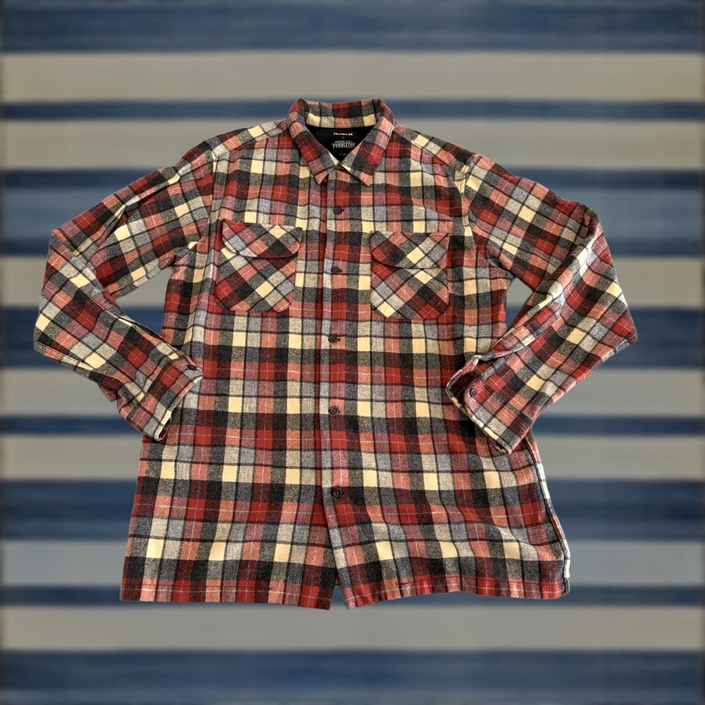 Pendleton Hurley X Pendleton Long Sleeve Flannel Shirt Wool Red Plaid Mens XL Button-Up Shirt Size US XL / EU 56 / 4 - 1 Thumbnail