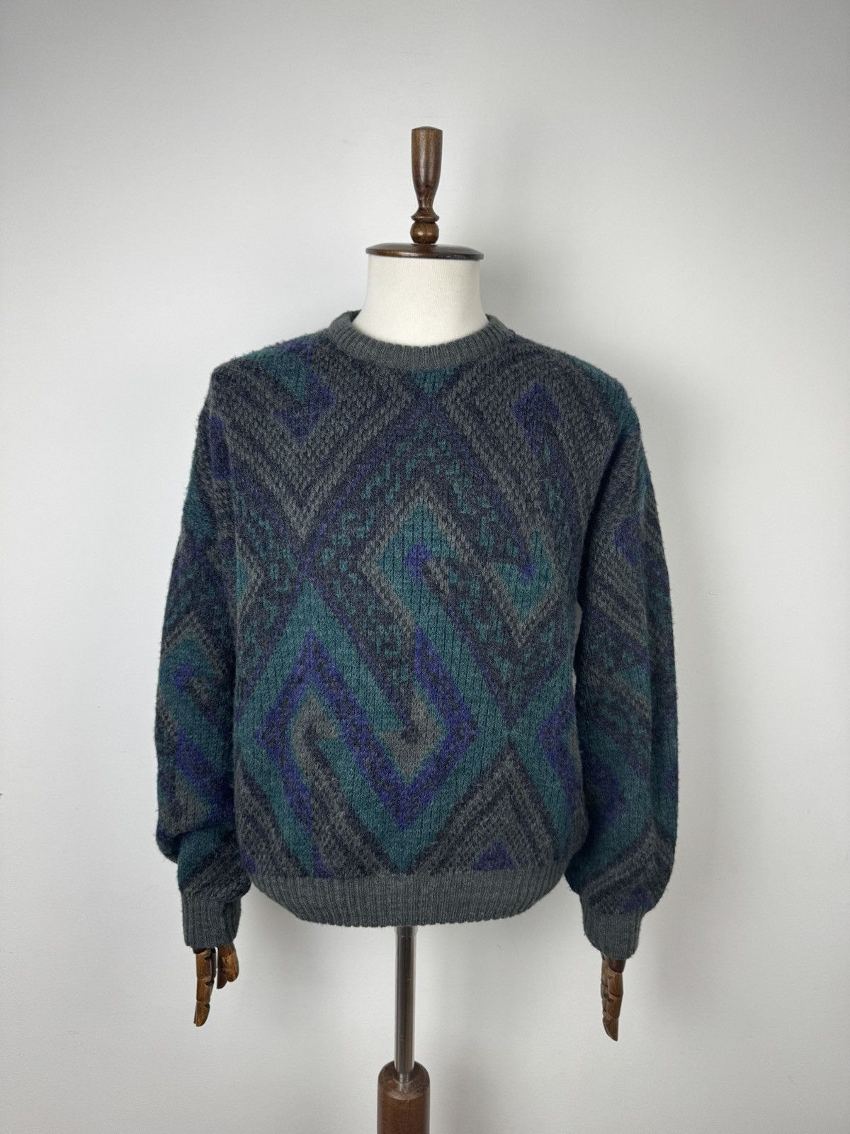 Vintage Principles Abstract Pattern Sweater Retro Pullover M