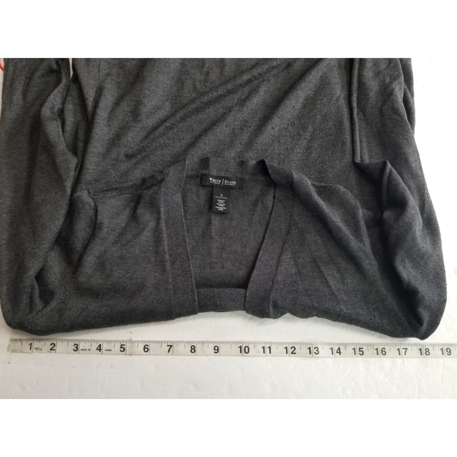 White House Black Market White House Black Market Sweater Cardigan Open Gray Wool Poly Knit Womens Size S Regular Fall Spring Winter Size S / US 4 / IT 40 - 3 Thumbnail