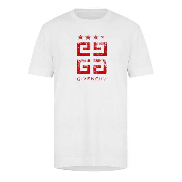 image of Givenchy O1G2R1Mq0424 T-Shirts In White & Red in White/Red, Men's (Size 2XL)