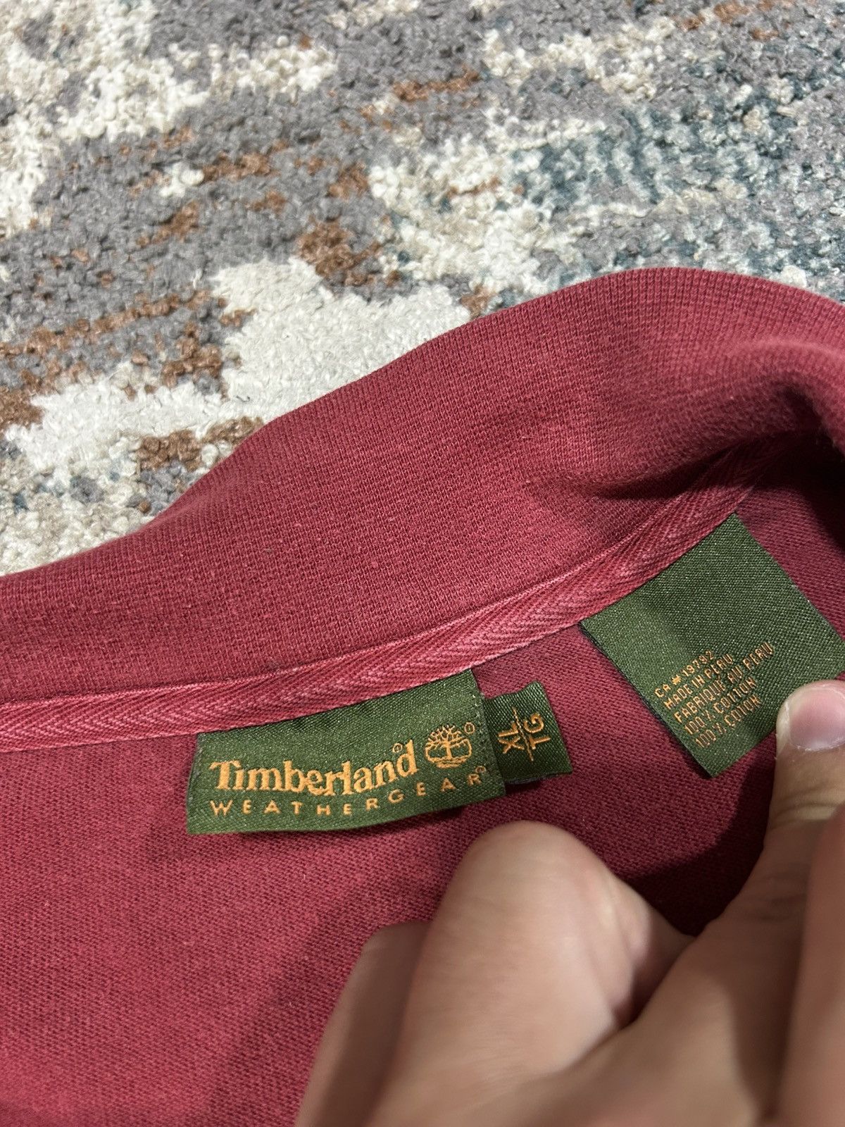 Vintage Vintage Timberland Weathergear Red Collared Sweatshirt Size US XL / EU 56 / 4 - 3 Thumbnail