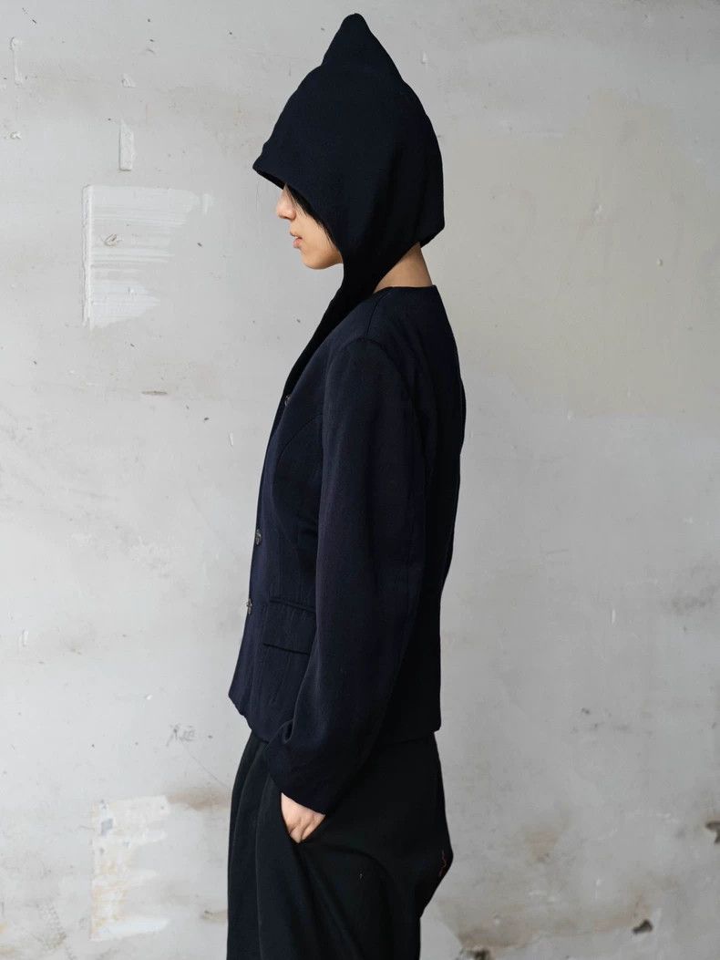 Comme des Garcons Comme Des Garcons Navy blue wool witch hat coat Size M / US 6-8 / IT 42-44 - 3 Thumbnail