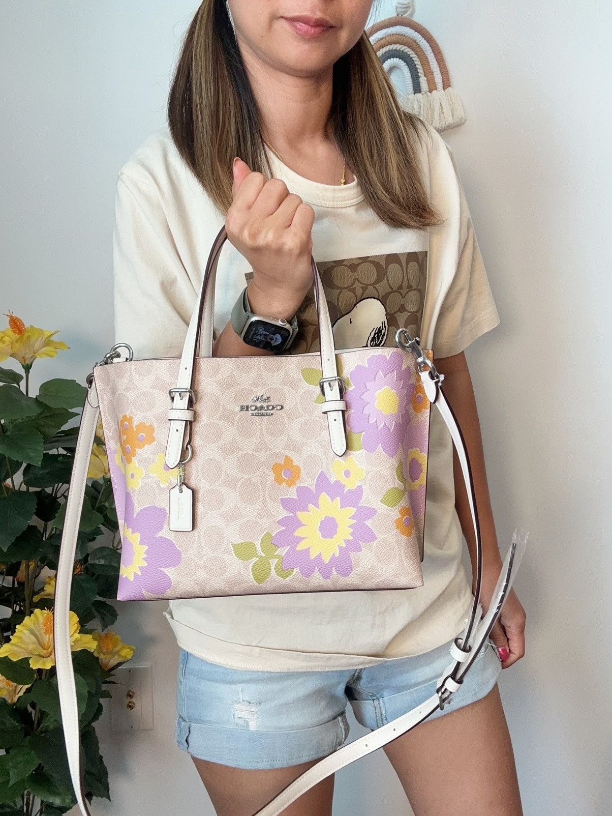 Coach NWT Coach Mollie Tote Bag 25 With Floral Print Size ONE SIZE - 7 Thumbnail