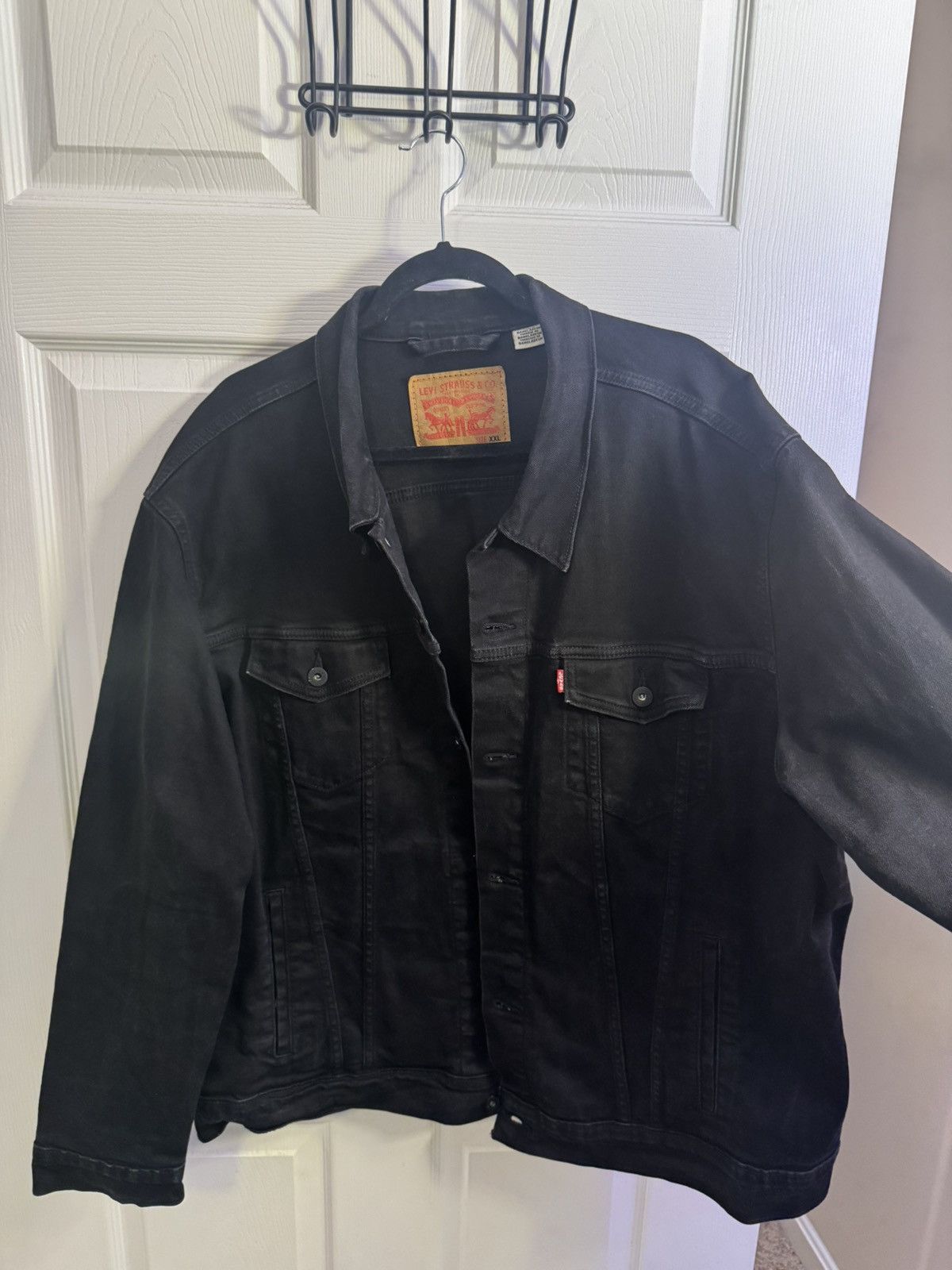 Levi's Black Denim Jacket Size US XXL / EU 58 / 5 - 2 Thumbnail