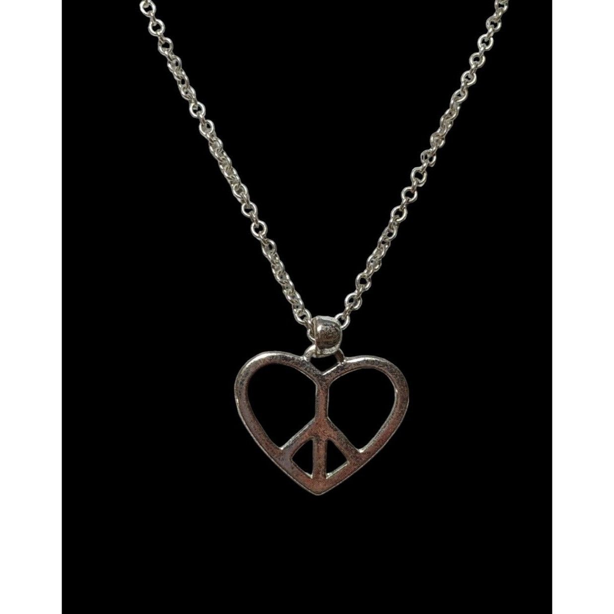 Other Silver Peace Heart Necklace Size ONE SIZE - 3 Thumbnail