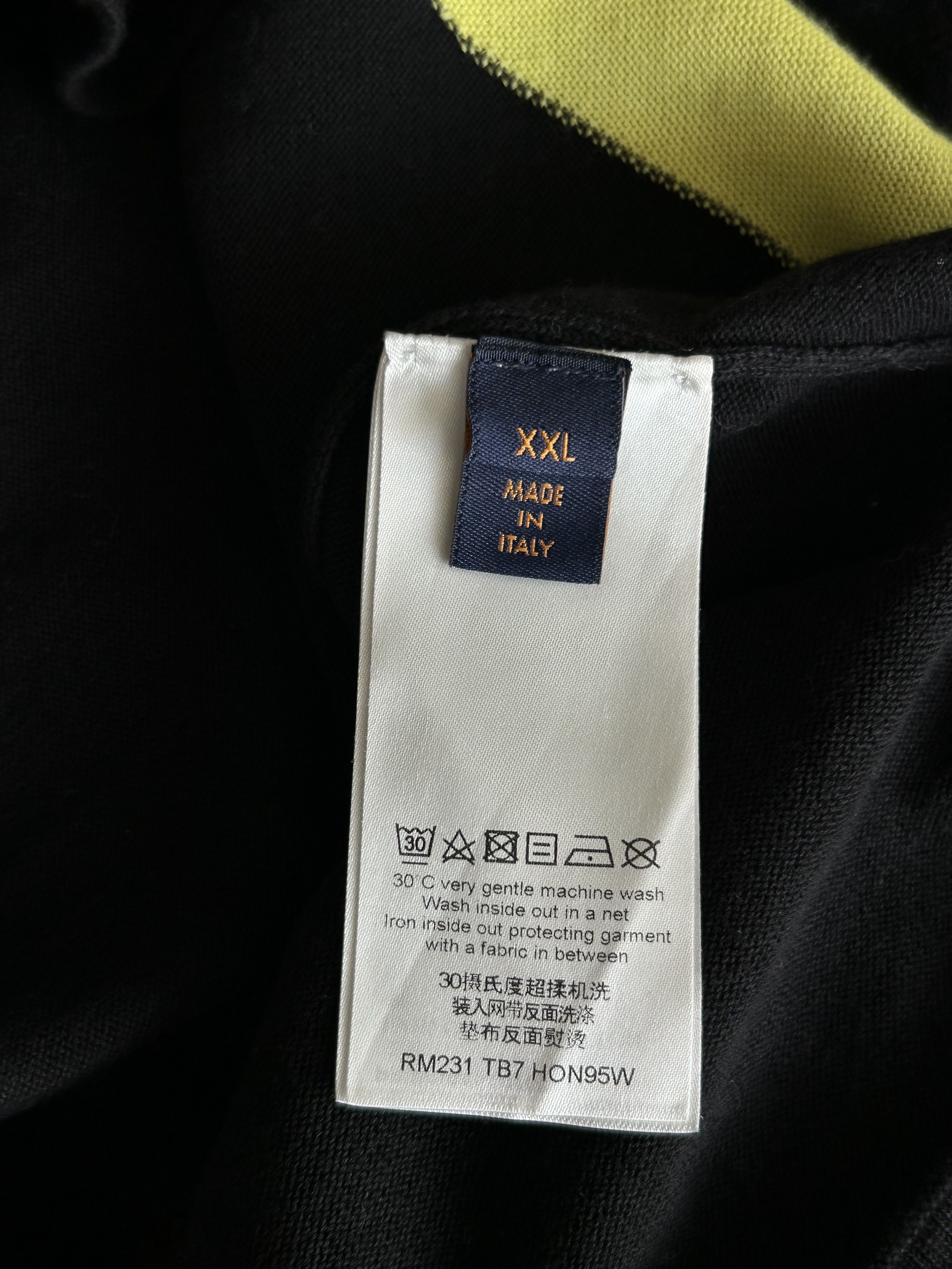 Louis Vuitton Louis Vuitton Black & Yellow Sport Line Intarsia T-Shirt Size US XXL / EU 58 / 5 - 4 Thumbnail