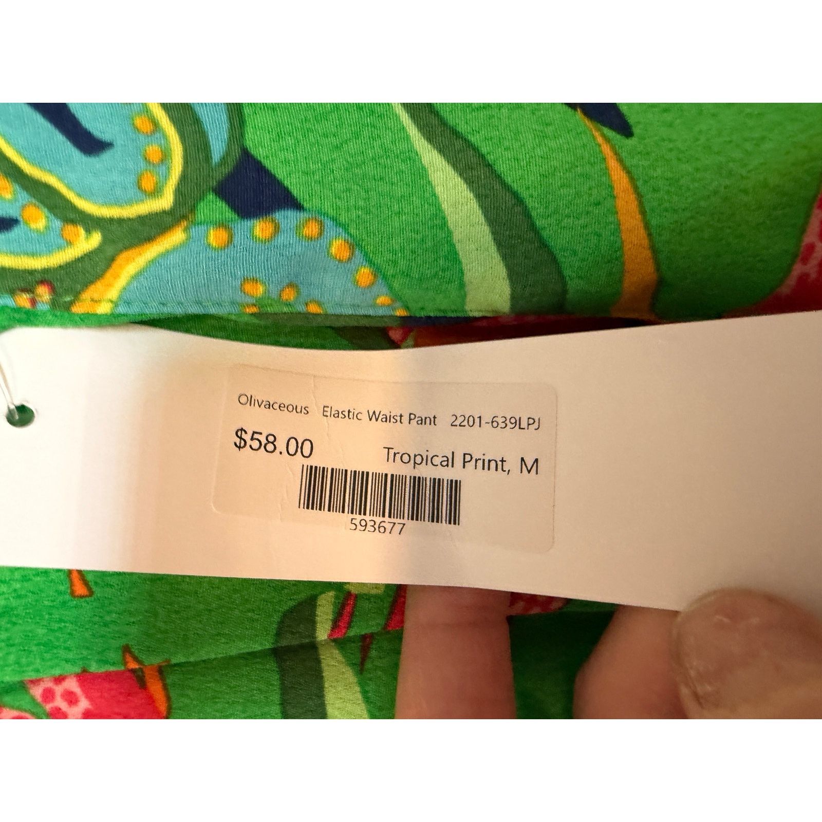 Other Oliviaceous Multicolor Tropical Print Elastic Waist Pants Size 28" / US 6 / IT 42 - 6 Thumbnail