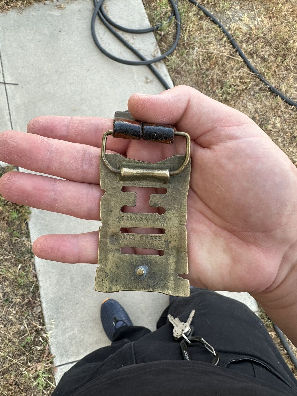 Handmade × Vintage Solid brass “NICK” belt Size 34 - 4 Thumbnail