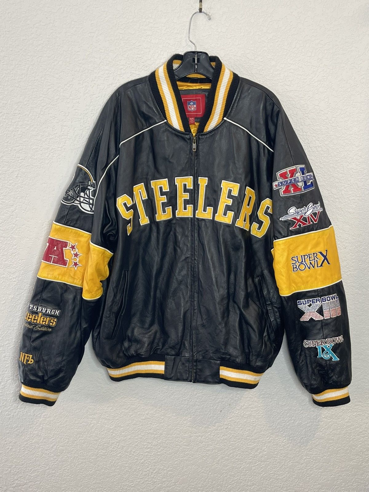 G-III Pittsburgh Steelers 5-Time Superbowl GIII Leather Jacket XL Size US XL / EU 56 / 4 - 4 Thumbnail