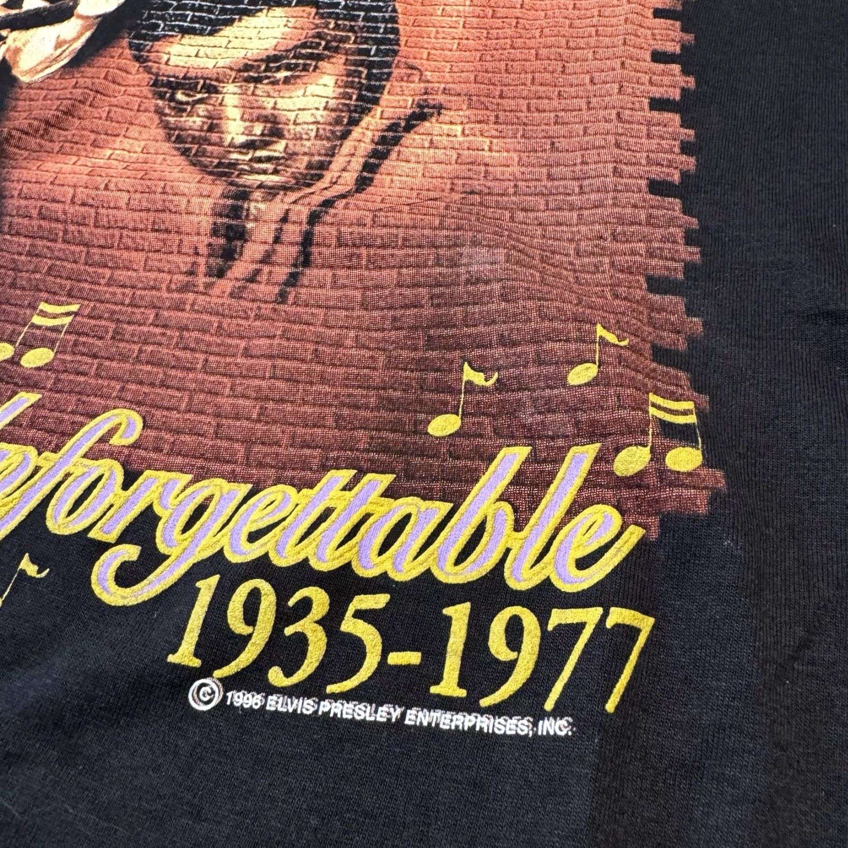 Vintage VINTAGE Elvis Presley Unforgettable T Shirt XL Black 90s Mens Short Sleeve Crew Neck Cotton Graphic New Size US XL / EU 56 / 4 - 4 Thumbnail