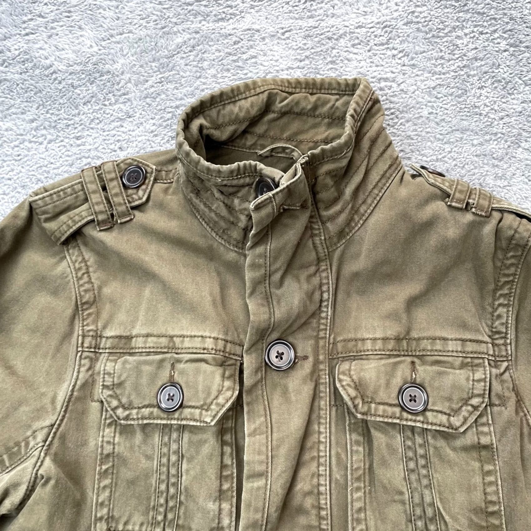 Old Navy Old Navy Jacket Mens Small Green Military Coat Zip Pockets Stand-Up Collar Regular Fit Size US S / EU 44-46 / 1 - 3 Thumbnail