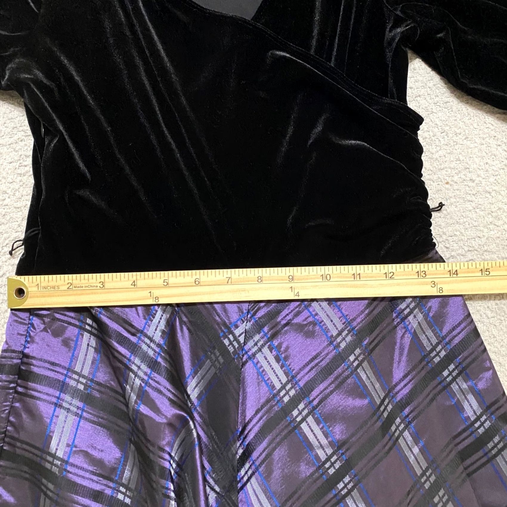 Coldwater Creek Coldwater Creek Dress Womens 3/4 Sleeve Black Velvet Plaid Midi A-Line Fit & Flare 6 XS?? Size M / US 6-8 / IT 42-44 - 5 Thumbnail