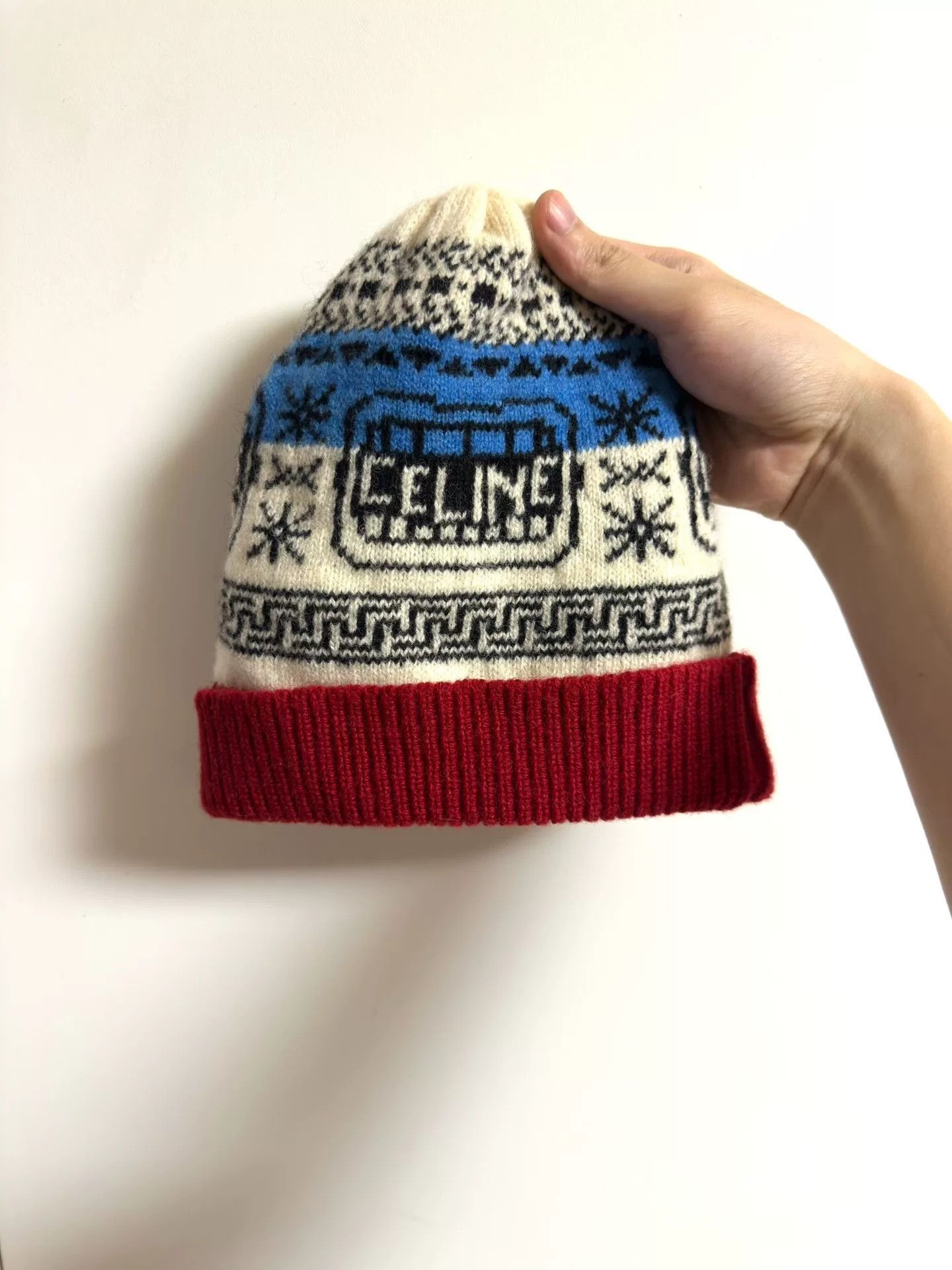 Celine celine logo knitted winter beanie hat Size ONE SIZE - 2 Thumbnail