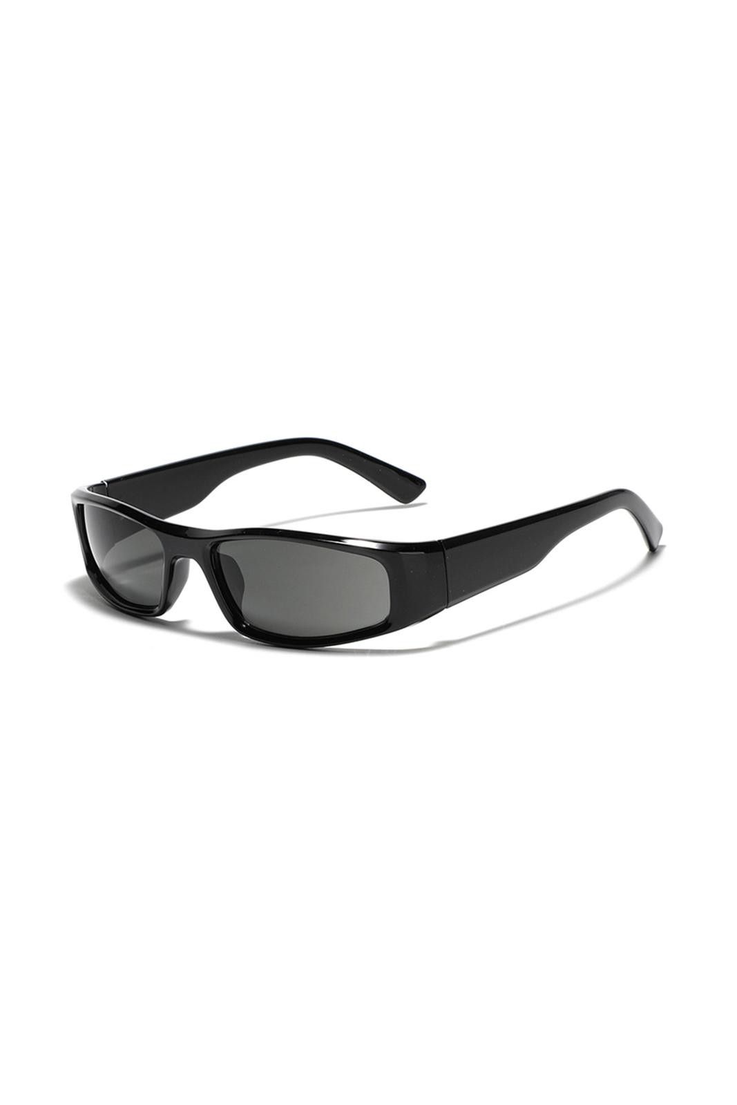 Japanese Brand Vtg Avant Garde Y2K Black Rectangle Sunglasses Unisex OS Size ONE SIZE - 1 Thumbnail
