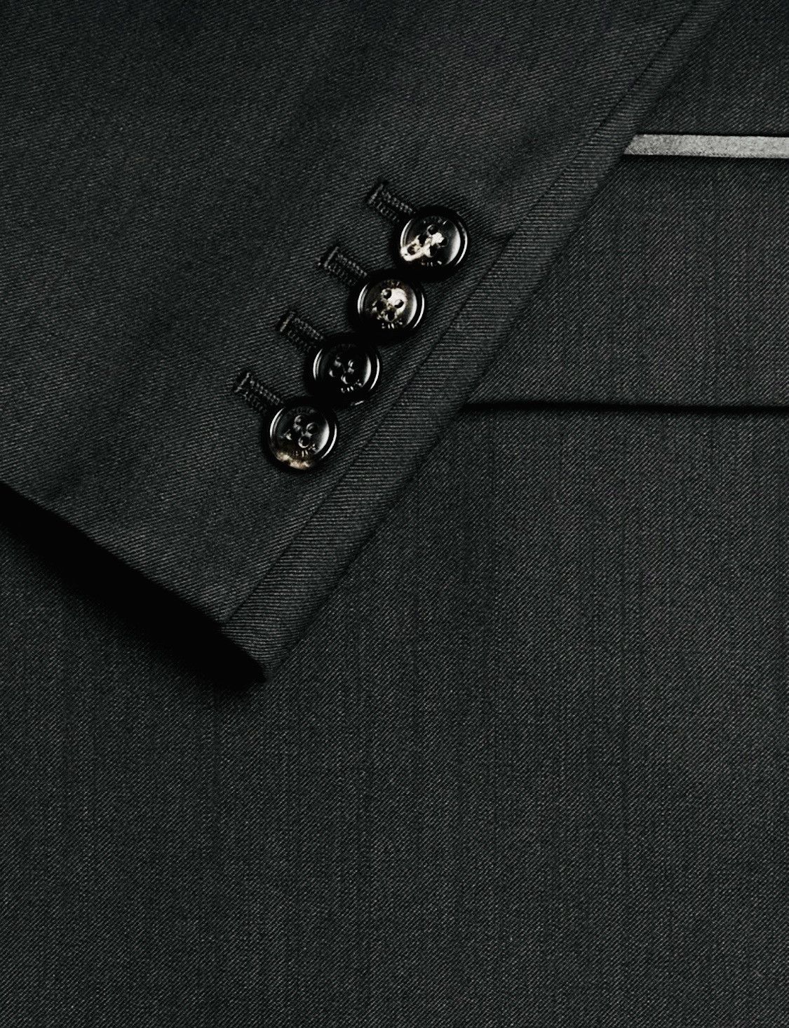 Amiri AMIRI Leather & Satin-Trimmed Wool-Twill Black Blazer, IT48 Size 48R - 6 Thumbnail