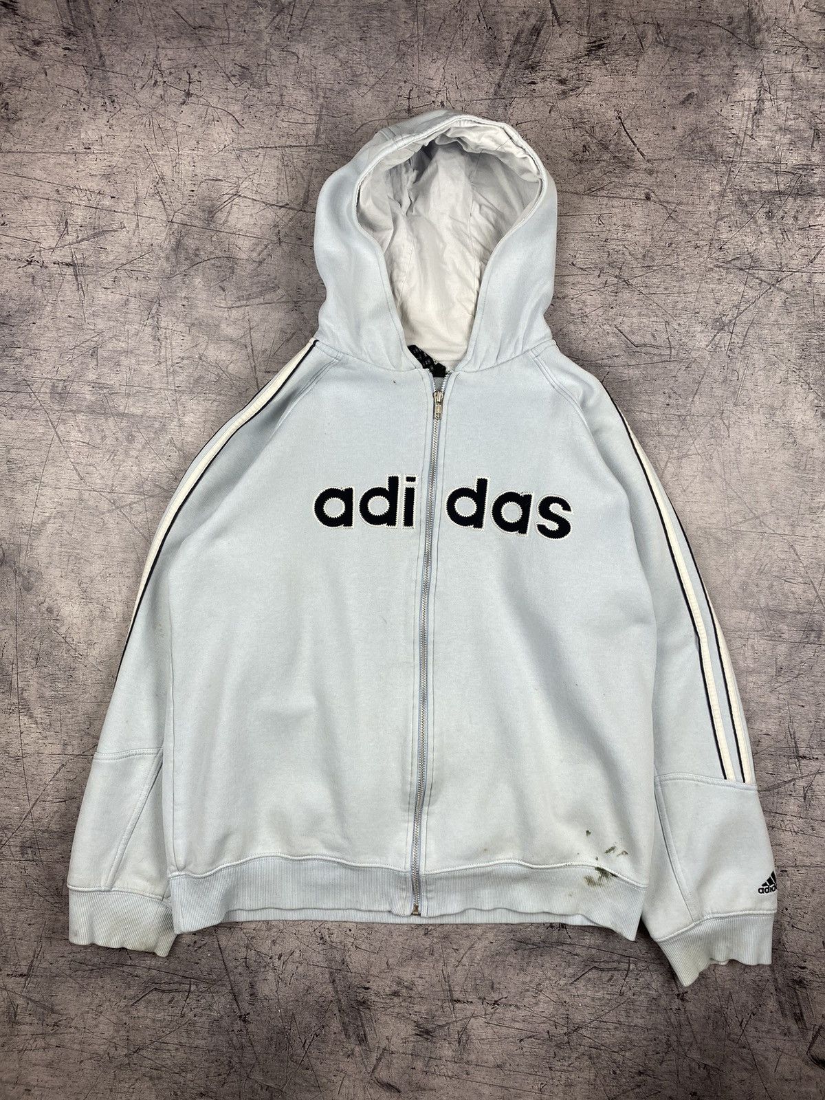 Adidas Vintage 00s Adidas Big Logo Dissected Baby Blue Hoodie Y2K Size US S / EU 44-46 / 1 - 2 Thumbnail