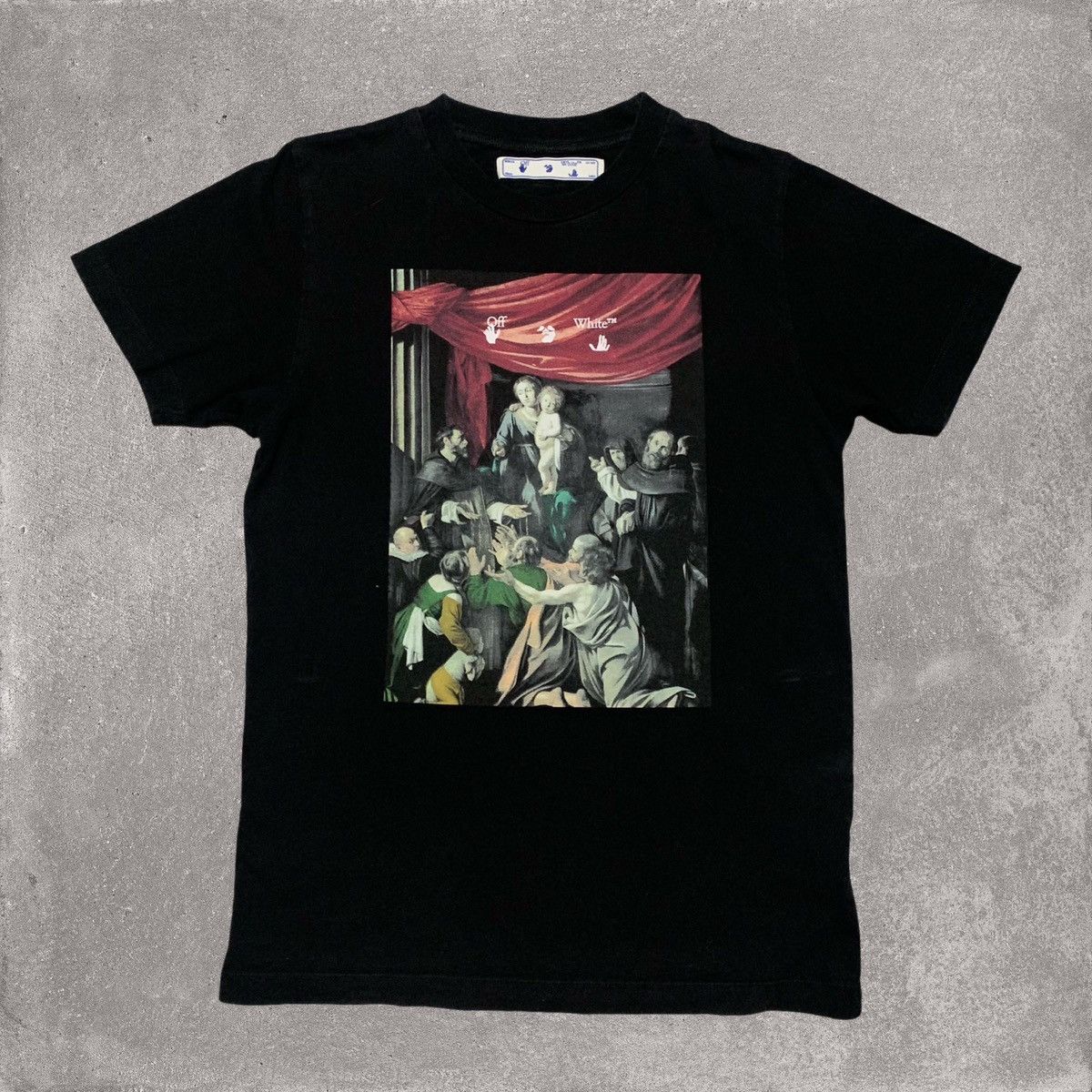Off-White Off White Small Caravaggio Arrows Black Tee Virgil Abloh 