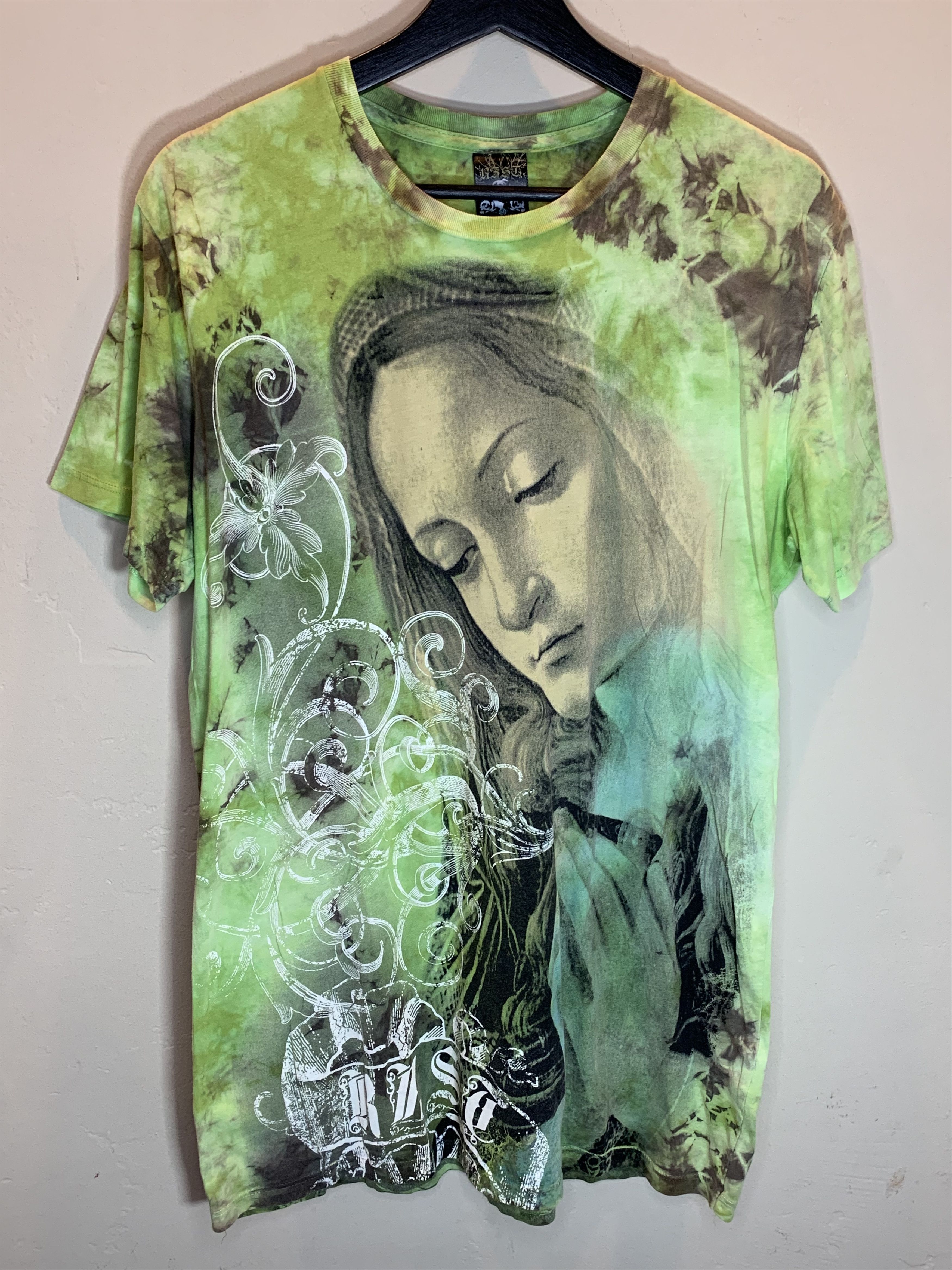 Vintage *RARE* Vintage Virgin Mary Tie-Dye Art USA-Made T-Shirt Size US M / EU 48-50 / 2 - 1 Thumbnail