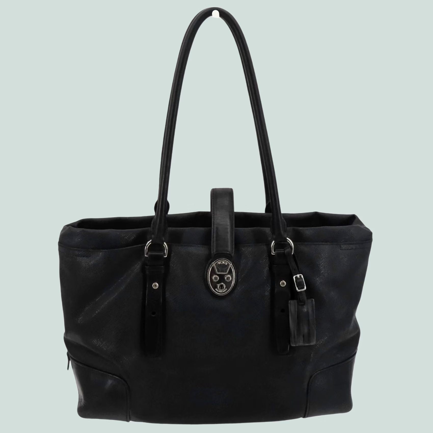 Tumi Tumi Villa Turin Tote Handbag Purse Bag Black Canvas Work Travel Commute Laptop Bag 73105D2 Size ONE SIZE - 1 Thumbnail