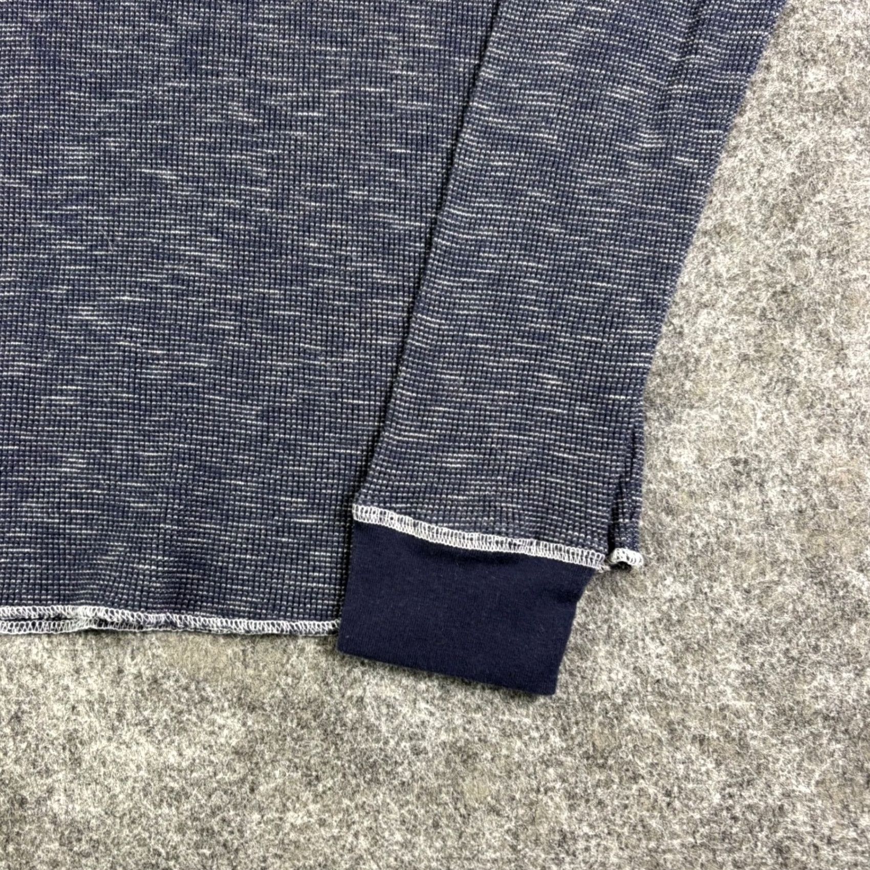 Vintage Helix Mens Navy Blue Marl Waffle Knit Thermal Long Sleeve Shirt Crewneck M Blue Mens Long Sleeve Shirt Thermal Knit Crew Neck Size US M / EU 48-50 / 2 - 7 Thumbnail