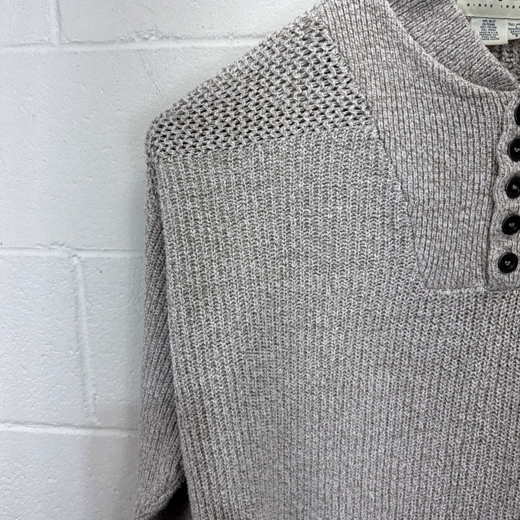 Eddie Bauer VINTAGE Eddie Bauer Cable-Knit Sweater Men’s Large Tall Beige 90s Outdoor Pullover Size US L / EU 52-54 / 3 - 4 Thumbnail