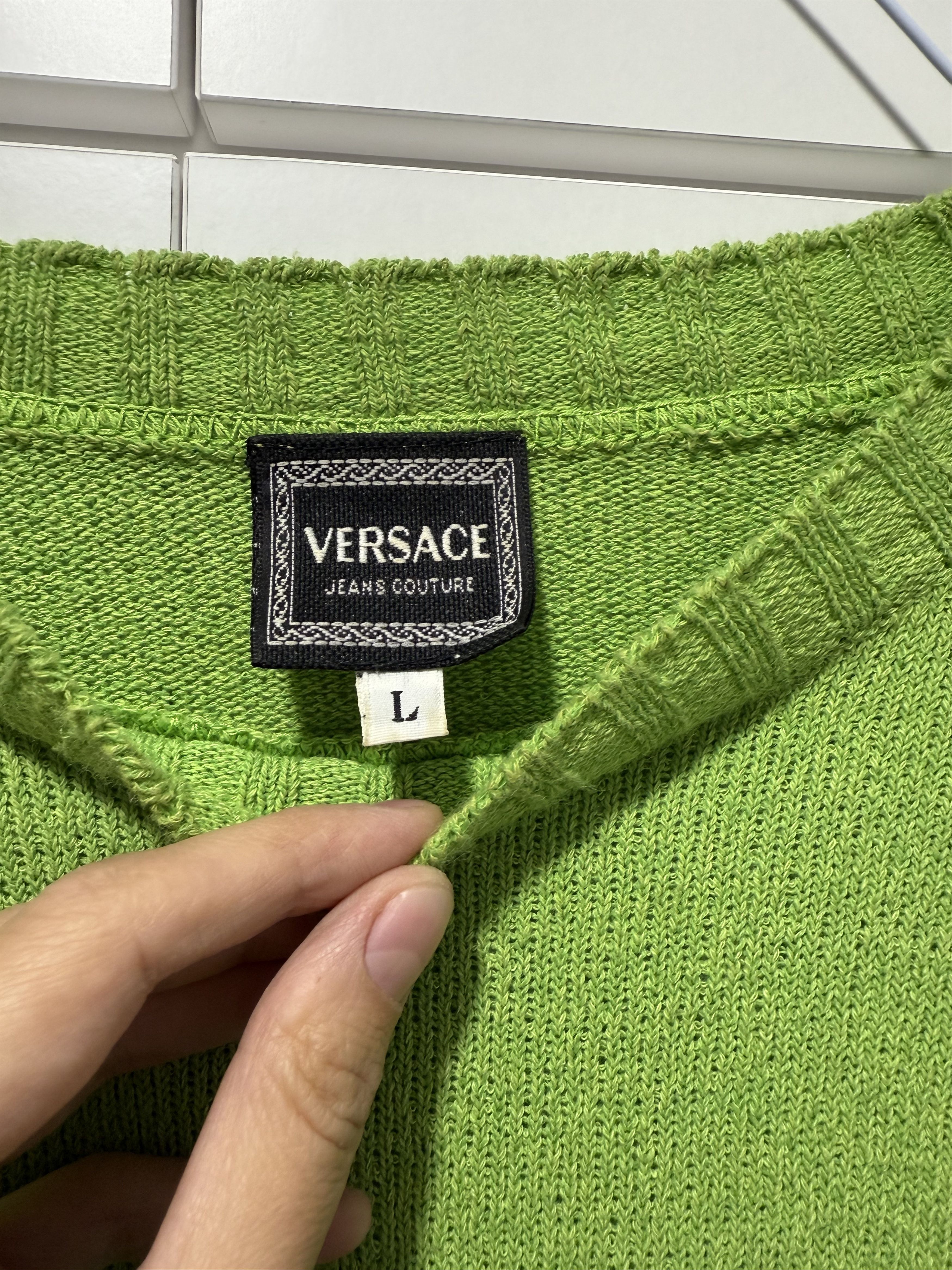 Versace Jeans Couture Vintage 90's Versace Medusa Logo Knit Sweater Rare (L) Size US L / EU 52-54 / 3 - 2 Thumbnail