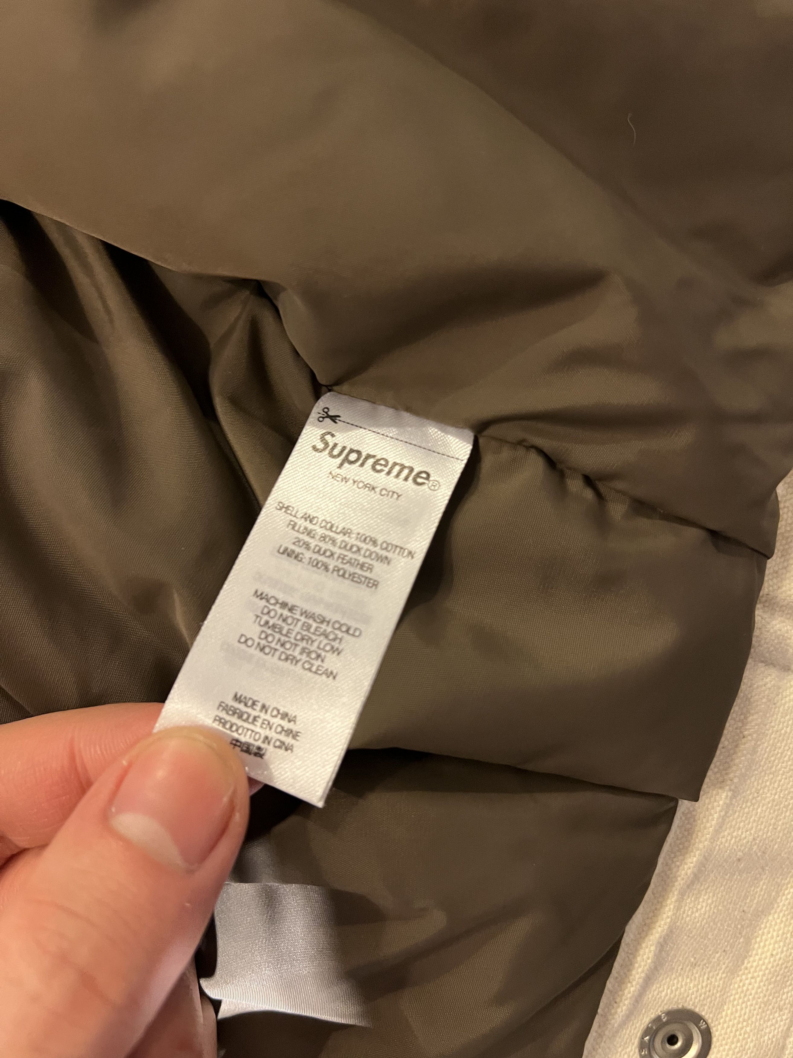 Schott × Supreme Supreme x Schott Canvas Down Trucker Jacket 'Natural' Size US L / EU 52-54 / 3 - 9 Thumbnail
