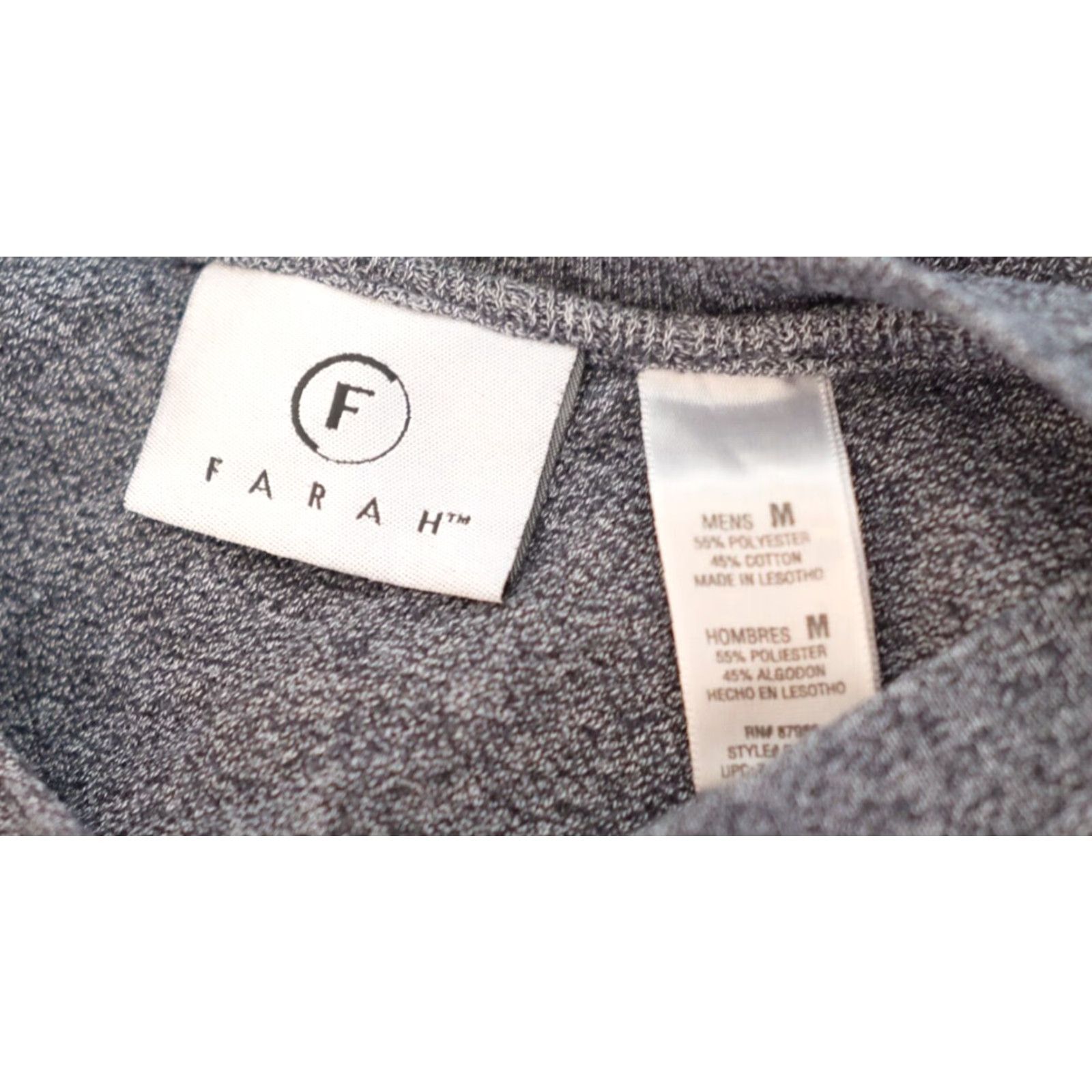 Farah Farah Henley Shirt Gray Long Sleeve Ribbed Knit Casual Mens M Size US M / EU 48-50 / 2 - 7 Thumbnail