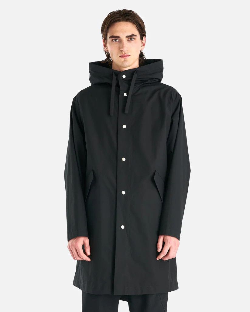 Jil Sander o1s1v1r1oon0925 Water Repellent Cotton Logo Parka in Black Size US S / EU 44-46 / 1 - 1 Thumbnail