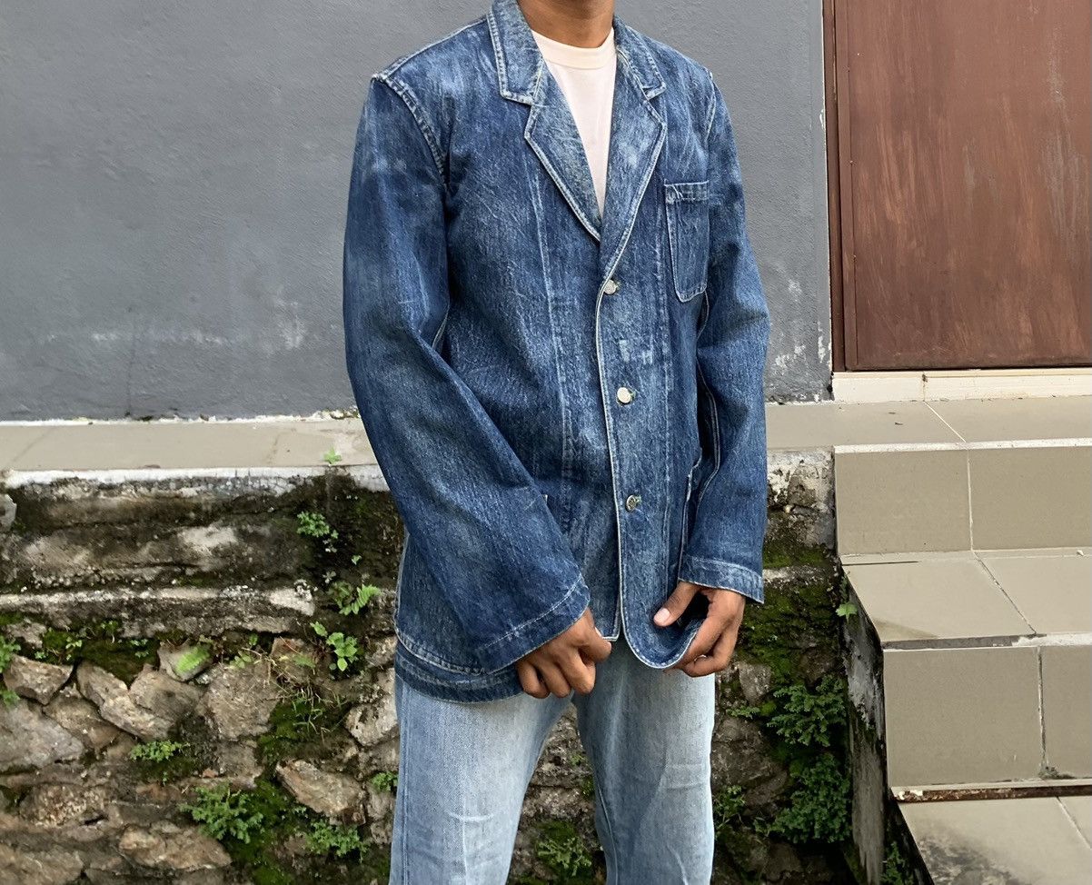 Yohji Yamamoto 👹VINTAGE YOHJI YAMAMOTO DENIM BLAZER JACKET Size US M / EU 48-50 / 2 - 6 Thumbnail