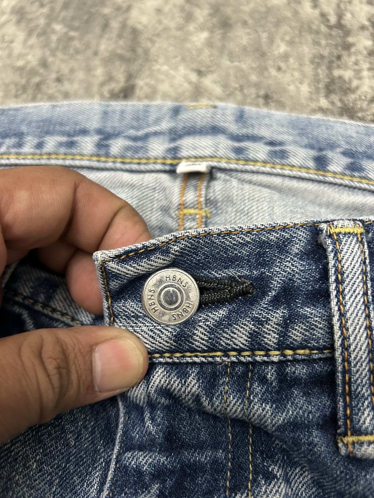 Japanese Brand HBNS Japan Selvedge Distressed Jeans Size US 34 / EU 50 - 5 Thumbnail