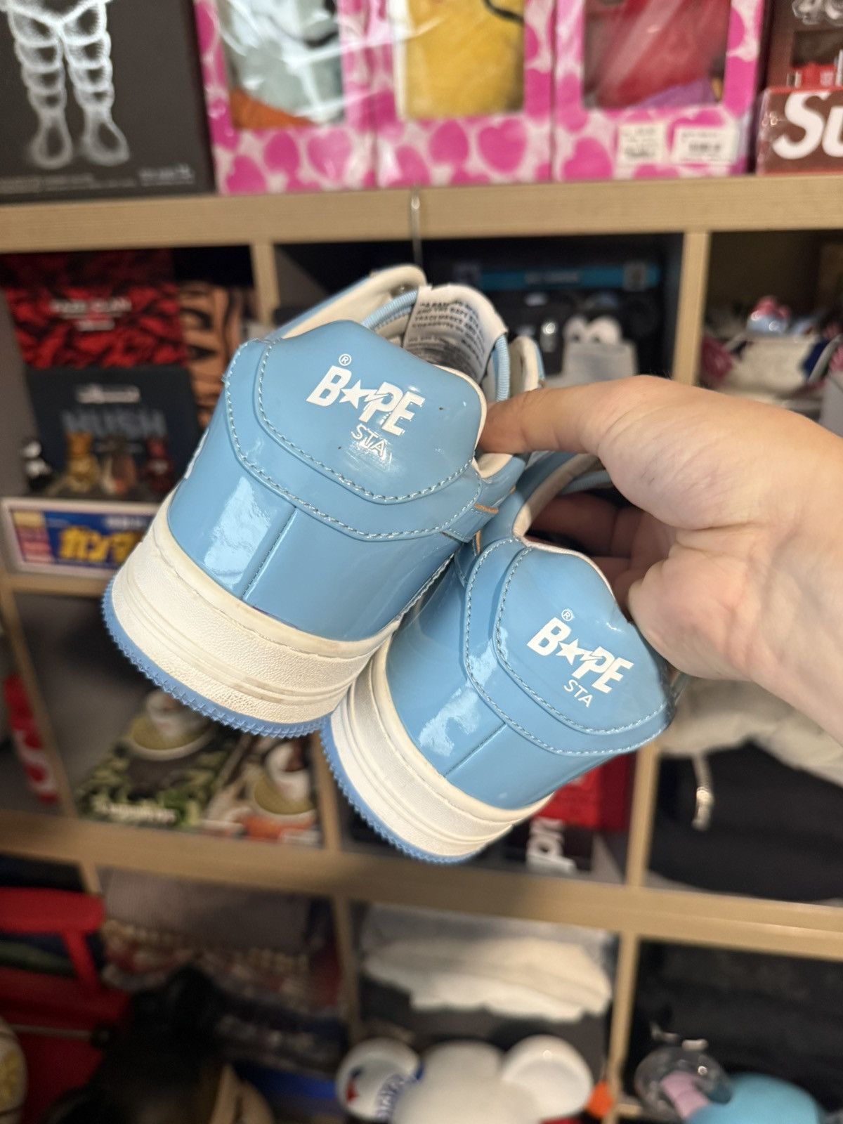 Bape Bathing Ape Bapesta Blue/White Low Size US 11 / EU 44 - 3 Thumbnail