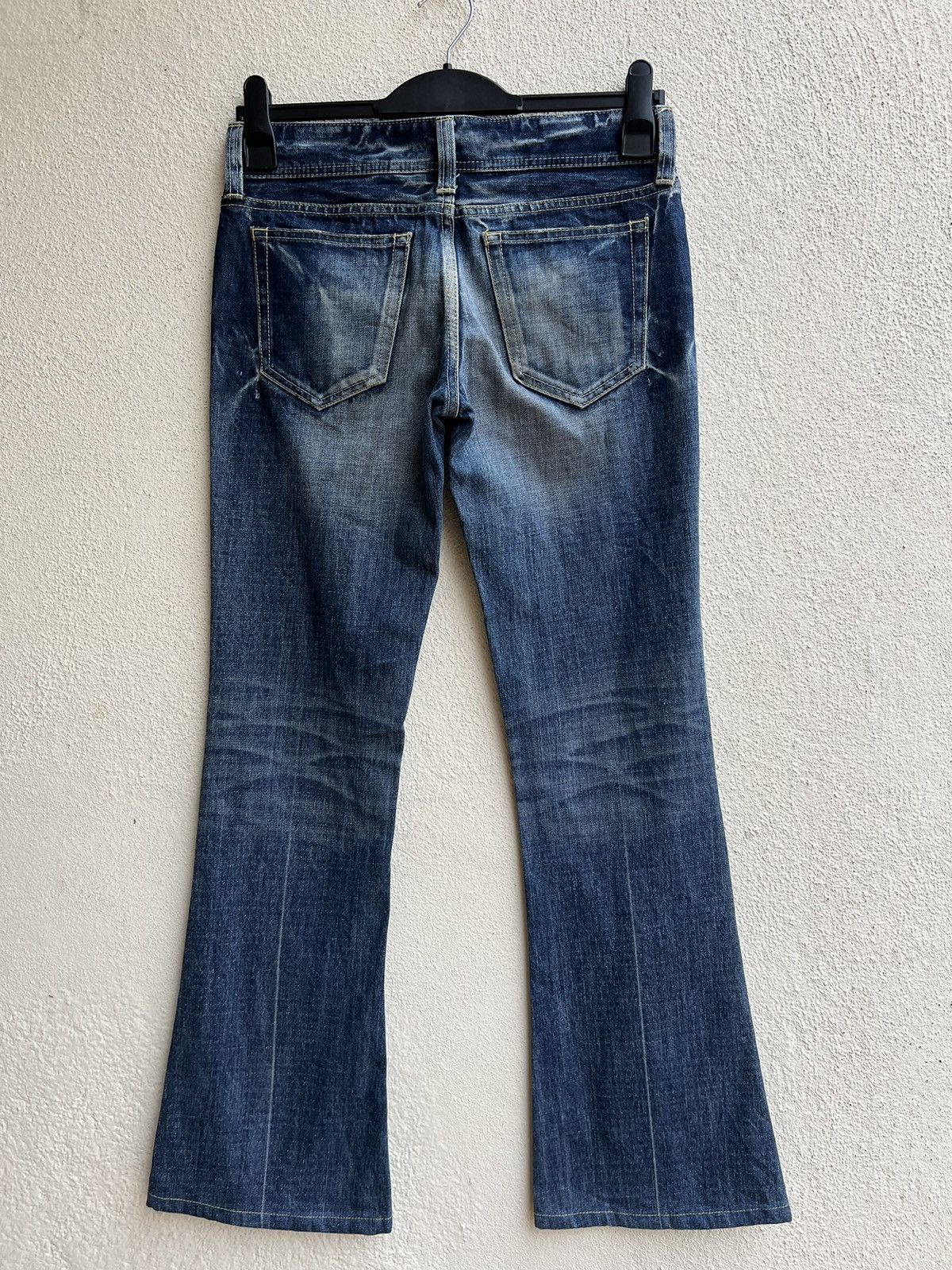 Fragment Design Vintage Vanquish Gold Fade Muddy Blue Denim Flare Jeans Size US 29 - 13 Thumbnail