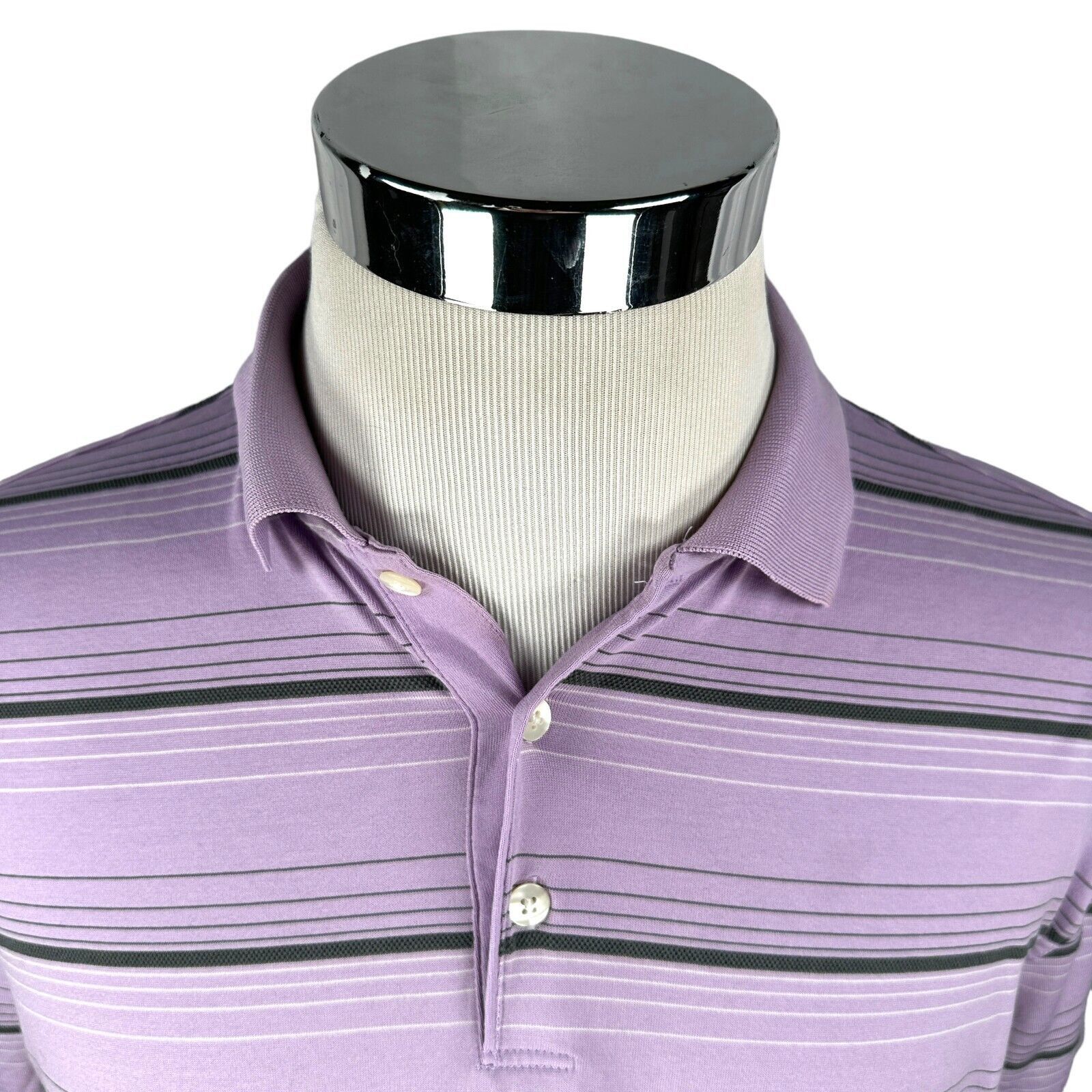 Nike Nike Tiger Woods Collection Polo Shirt Large Purple Striped Size US L / EU 52-54 / 3 - 2 Thumbnail