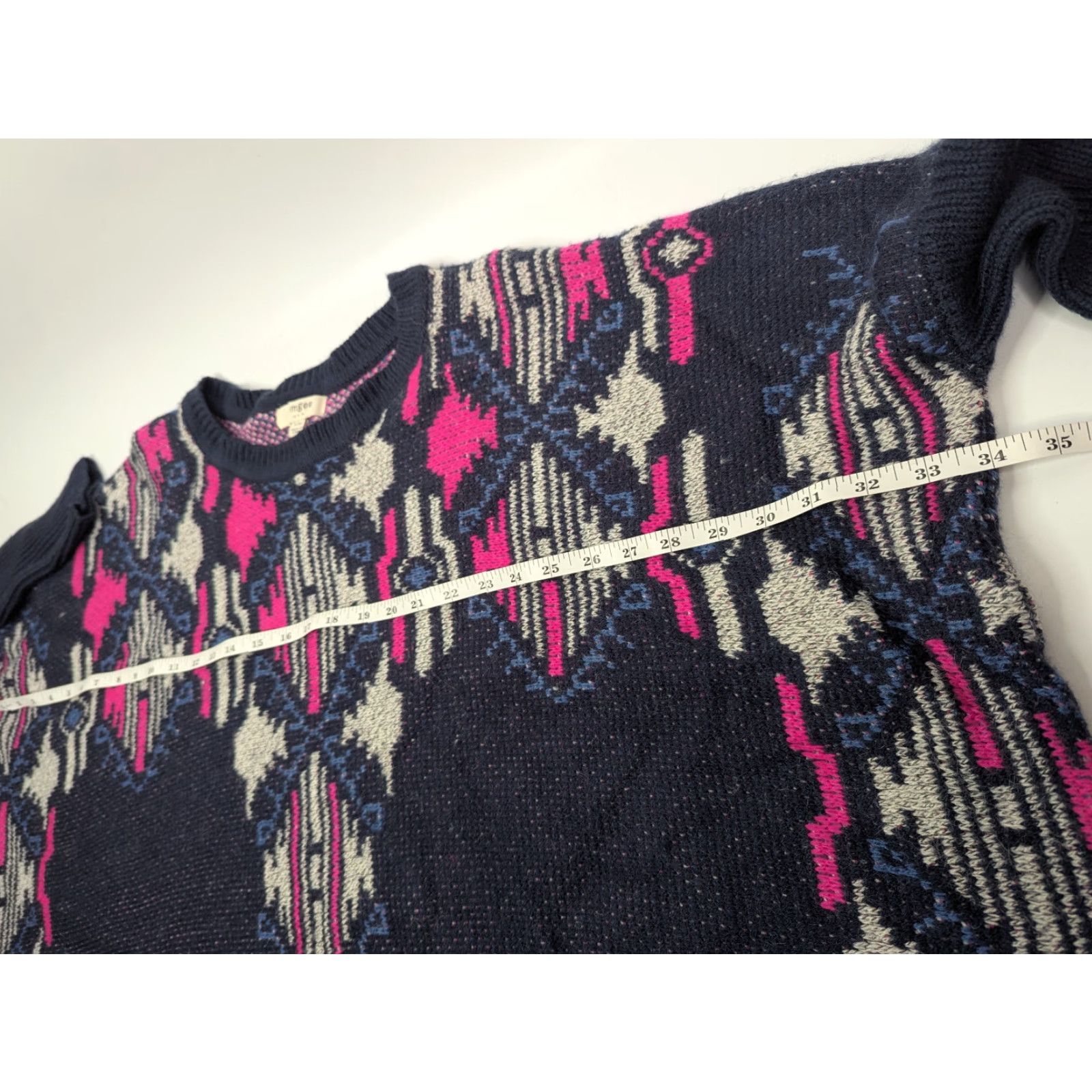 Vintage Umgee Navy Aztec Oversized Sweater Poncho S/M Southwest Print Fringe Size S / US 4 / IT 40 - 5 Thumbnail