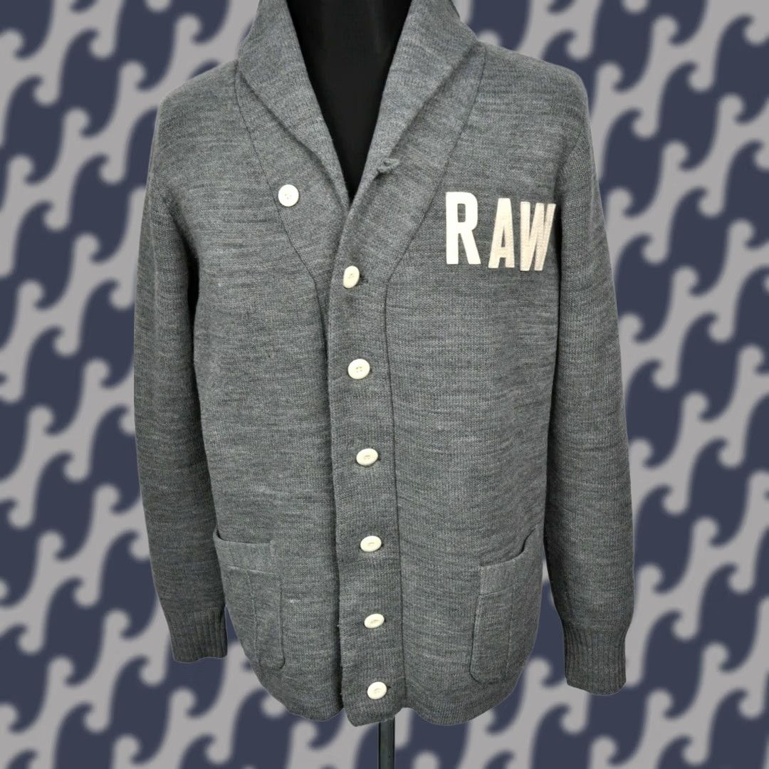 G-Star G-Star Raw Cardigan Knit XL Men Gray Ewing Knit L/S V-Neck Button Sweater Regular Size XS? Size US XL / EU 56 / 4 - 1 Thumbnail