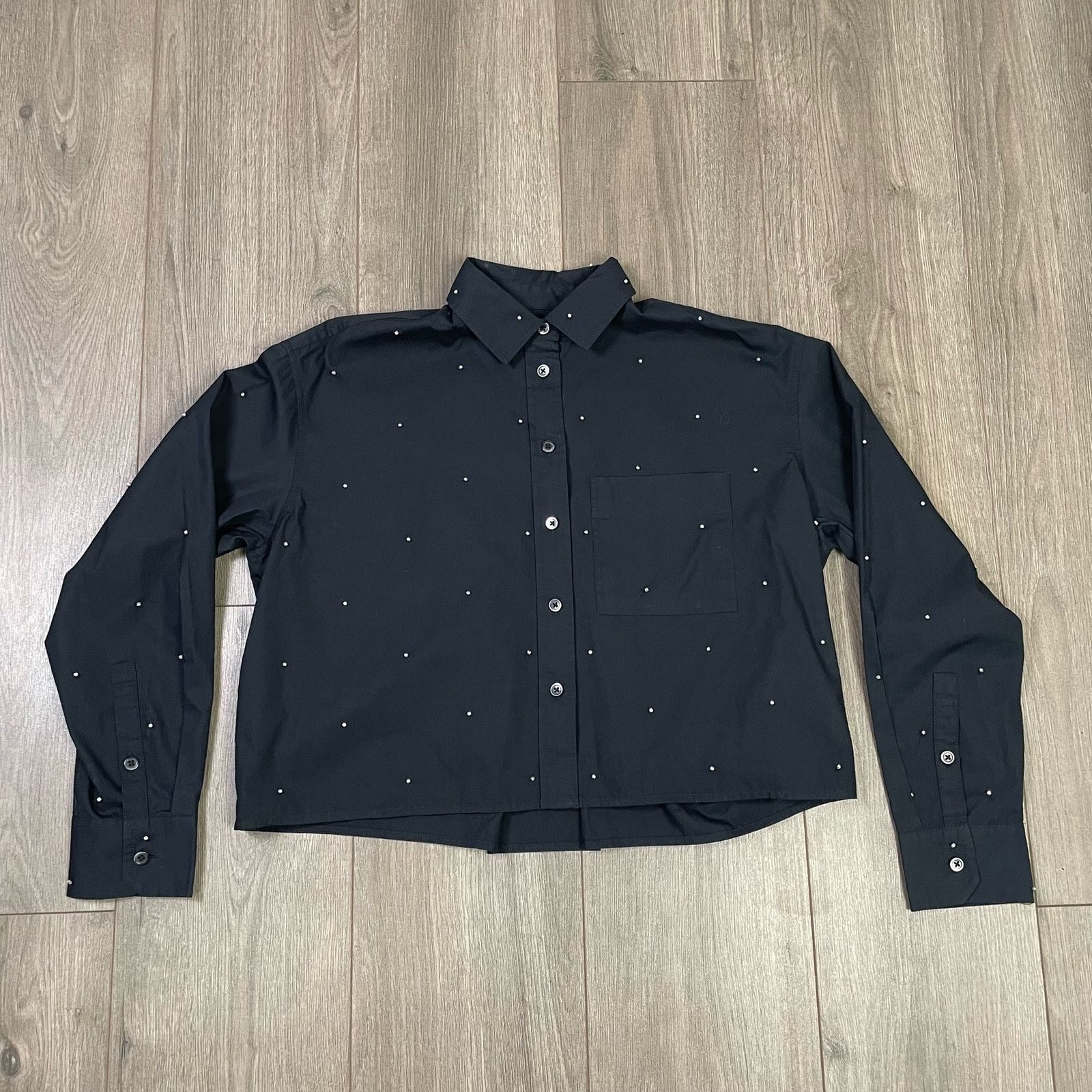 Madewell Madewell Poplin Embellished Button Up Shirt US Women's XXS Size XXS / US 00 / IT 34 - 1 Thumbnail