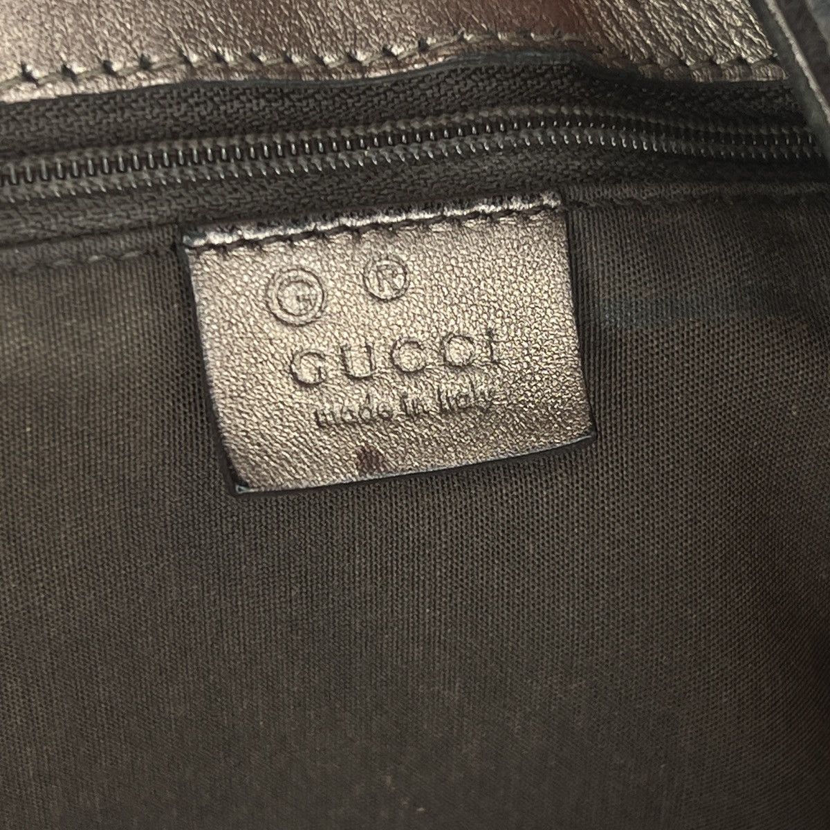 Gucci Vintage Gucci Monogram Tote Shoulder Bag Leather Beige Y2K Size ONE SIZE - 12 Thumbnail