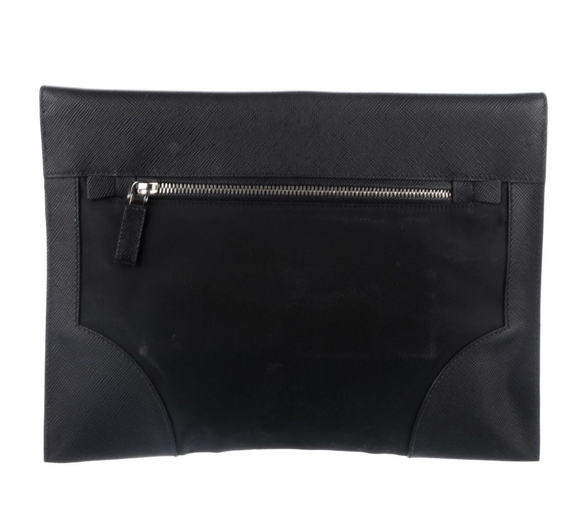 Prada PRADA Saffiano Cuir-Trimmed Tessuto Pouch Size ONE SIZE - 4 Thumbnail