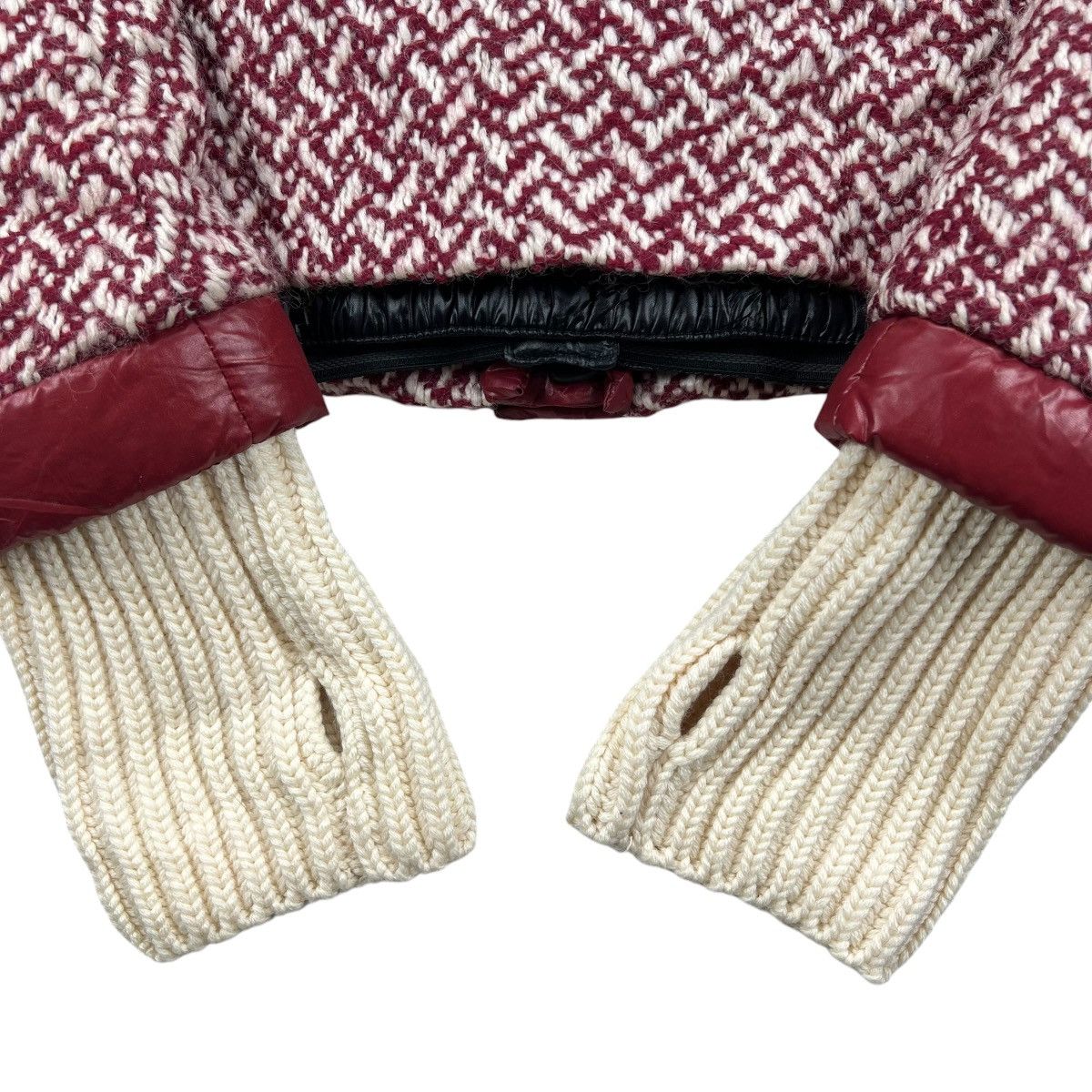 Red Moncler Grenoble Penny Tweed Wool Down Jacket