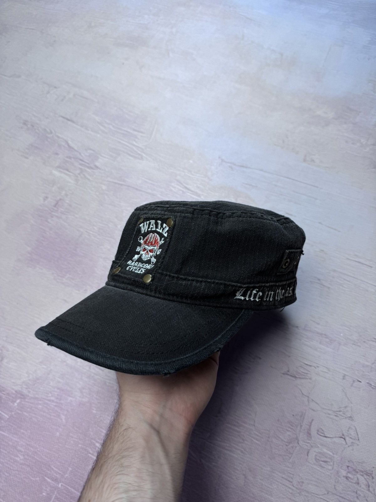 Harley Davidson × Vintage Wallz hardcore cycles bike west coast choppers style cap hat Size ONE SIZE - 3 Thumbnail