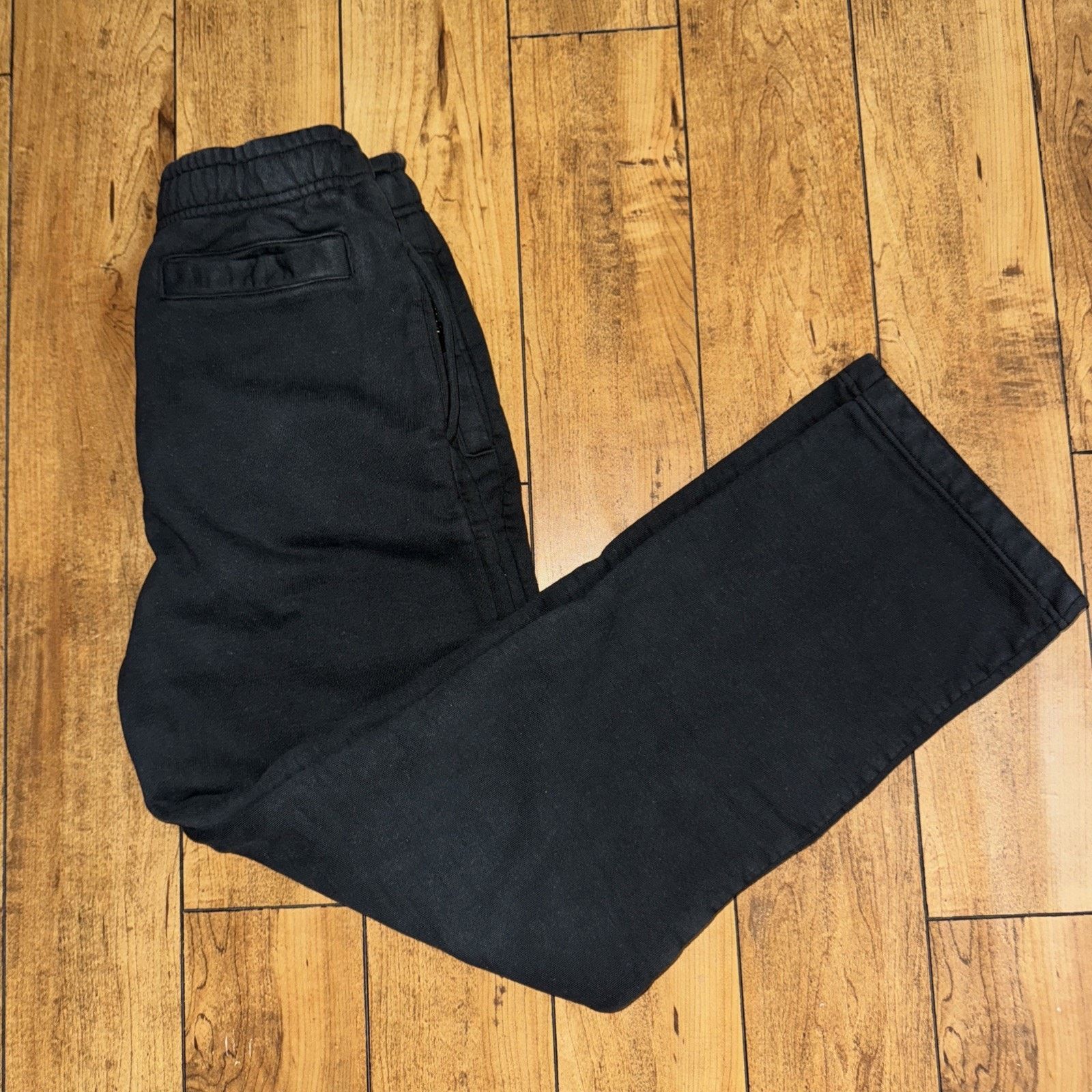 Wide Leg Sweatpants Black 28x32 S Garment Dyed French Terry