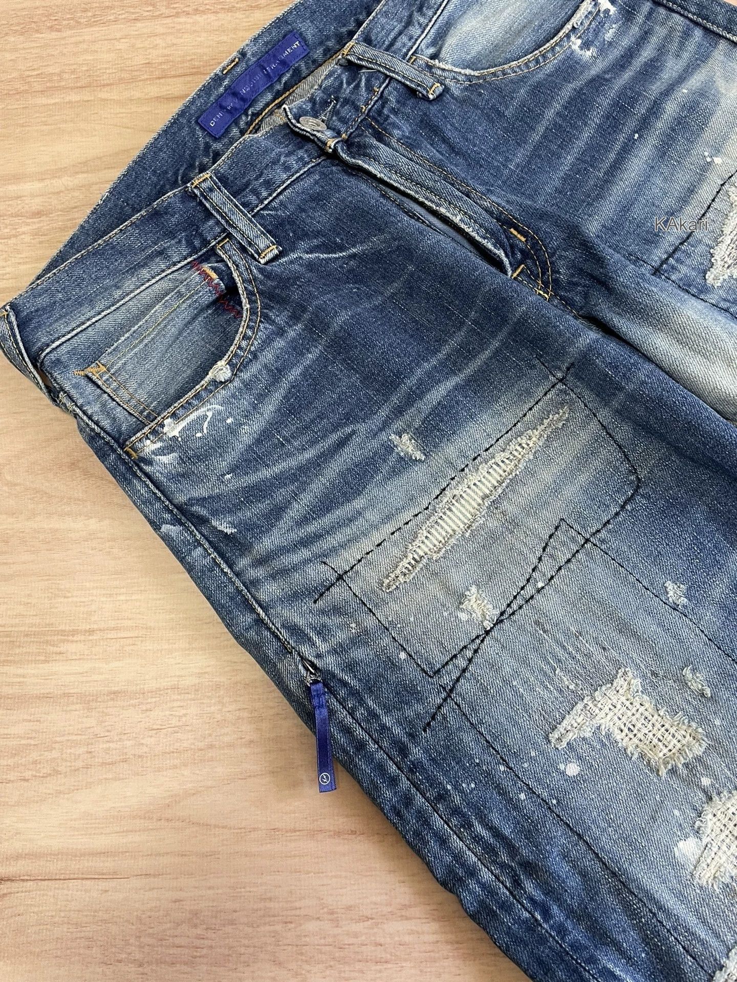 Vanquish Blue Distressed Paint Splatter Denim Jeans Size 28 Size US 28 / EU 44 - 6 Thumbnail