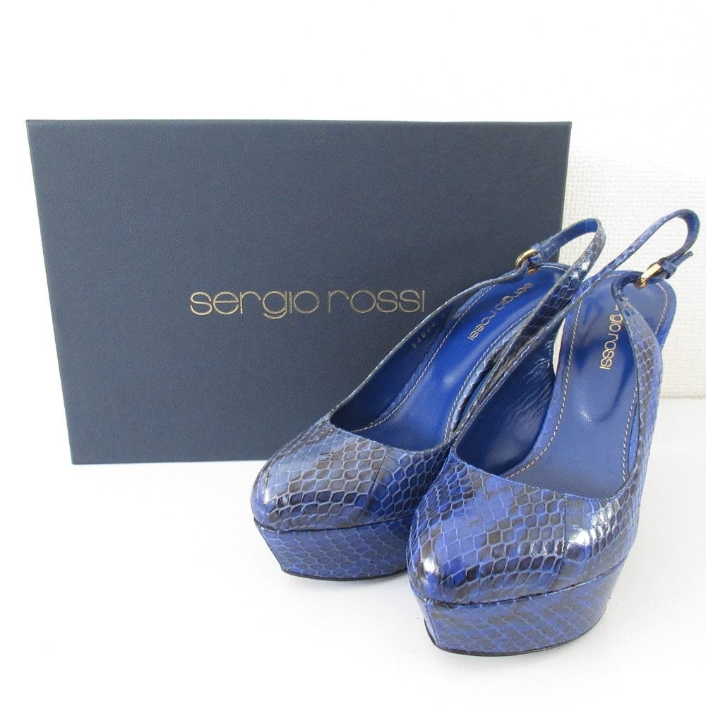 Other Sergio Rossi Python Embossed Leather High Heel Sandals Leather Shoes DUTY FREE for USA