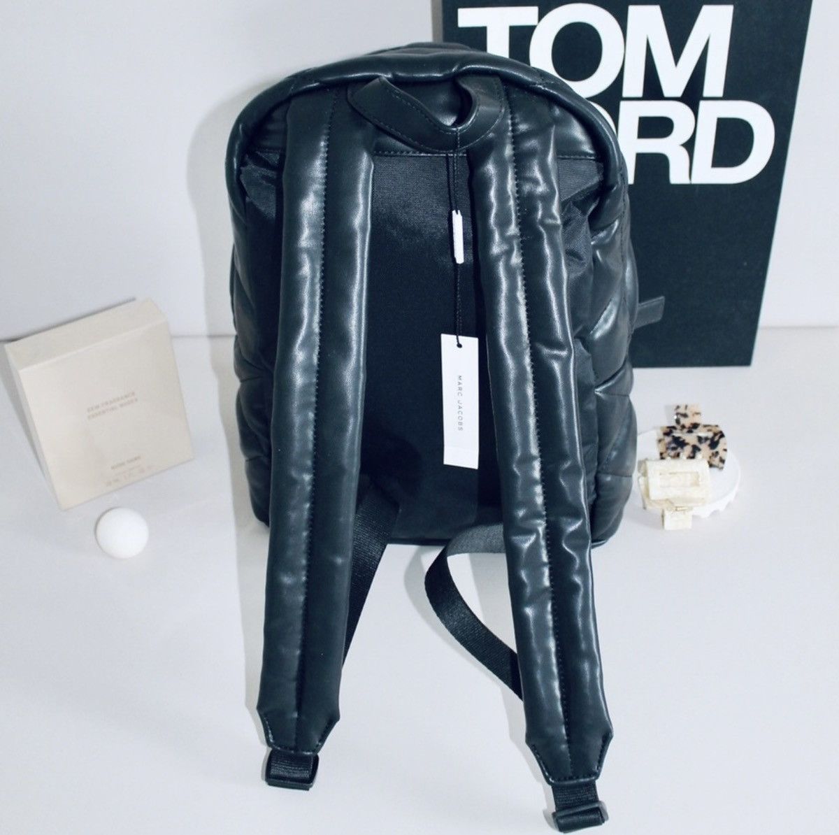 Marc Jacobs MARC JACOBS Quilted Faux Leather Black Backpack Size ONE SIZE - 5 Thumbnail