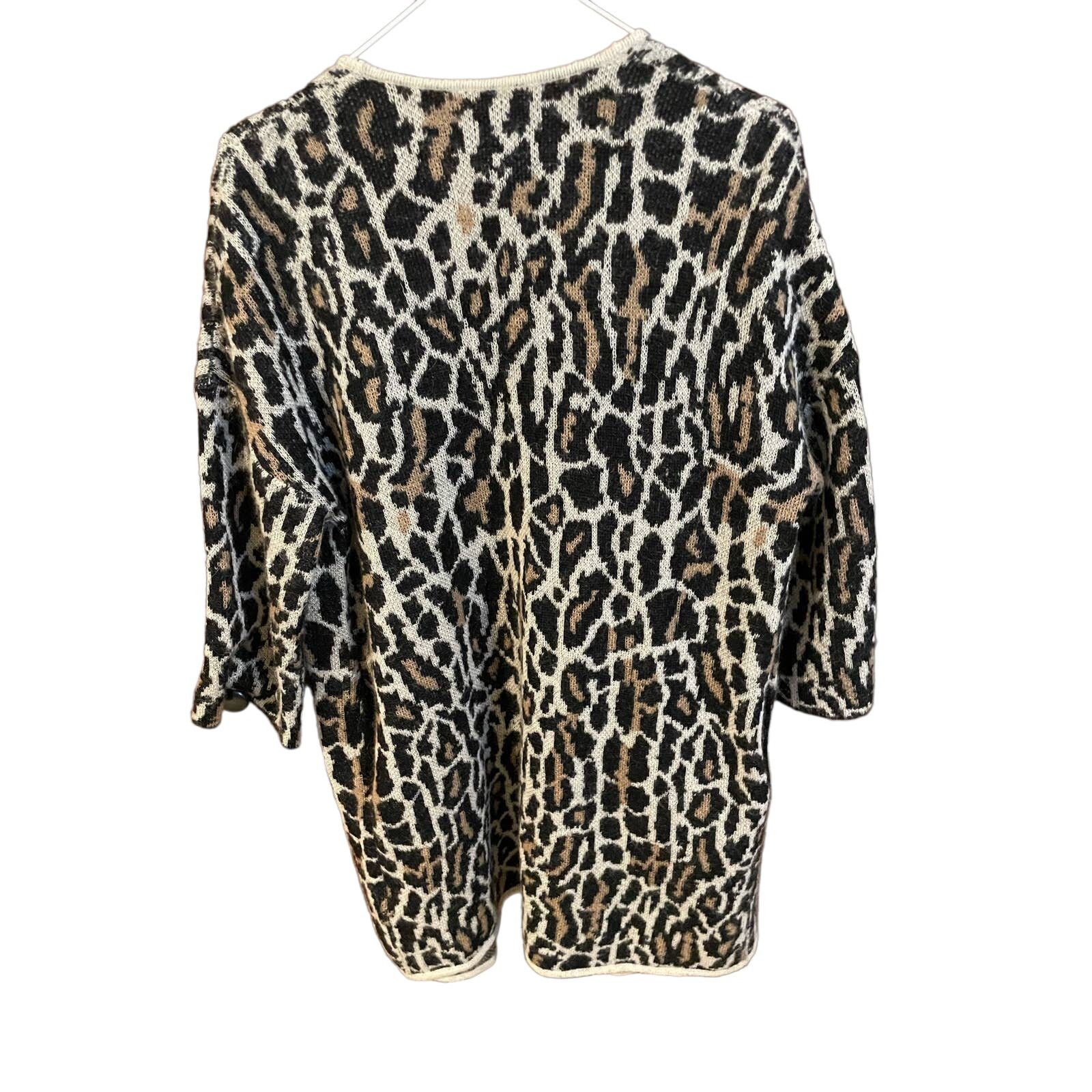 Joie Joie Berit Cardigan Animal Leopard Open Front Wool Blend, XS Size XS / US 0-2 / IT 36-38 - 10 Thumbnail