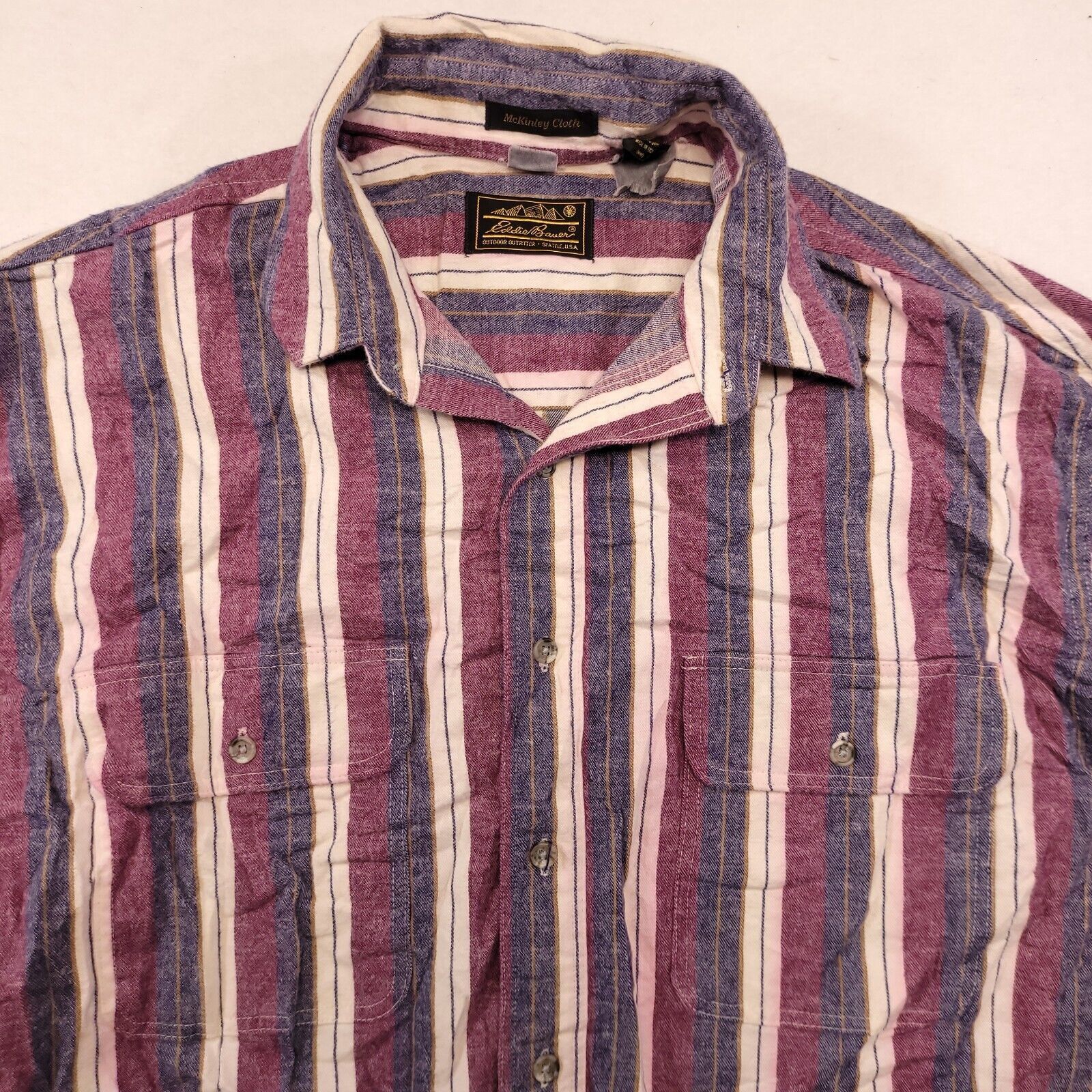 Eddie Bauer Eddie Bauer Flannel Button Up Shirt Mens Size L Maroon Blue Size US L / EU 52-54 / 3 - 1 Thumbnail