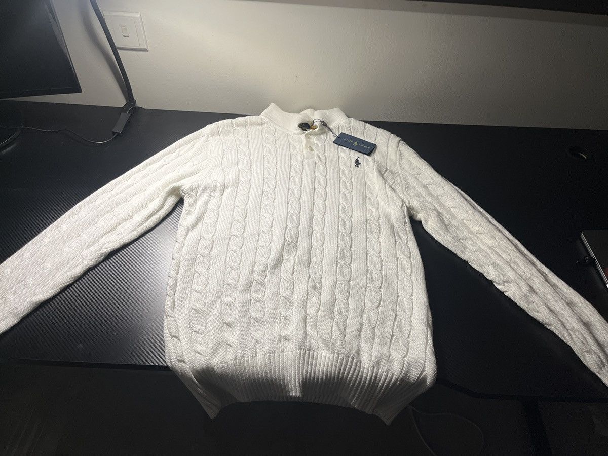 Polo Ralph Lauren Polo Ralph Lauren White Cable-Knit Long Sleeve Sweater Size US M / EU 48-50 / 2 - 1 Thumbnail
